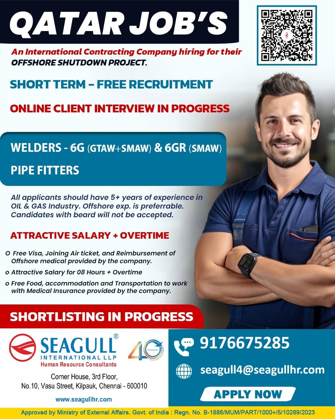 FREE & VERY URGENT REQUIREMENTS OIL & GAS OFFSHORE & ONSHORE PROJECT AT QATAR