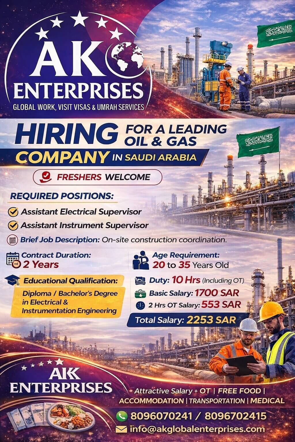 Hiring for a Leading Oil & Gas Company in Saudi Arabia