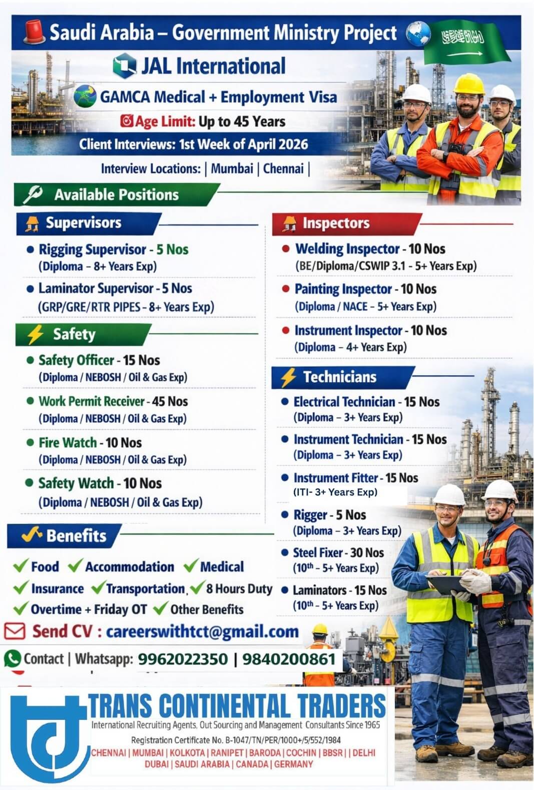 Hiring for JAL International -Saudi Arabia Hiring for JAL International -Saudi Arabia