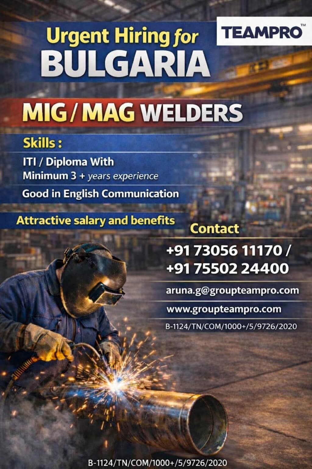 ? Urgent Hiring – MIG/MAG Welders | Bulgaria ?? ? Urgent Hiring – MIG/MAG Welders | Bulgaria ??