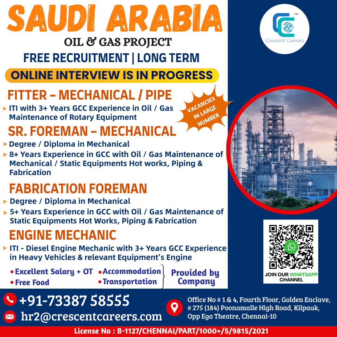 FREE RECRUITMENT FOR SAUDI ARABIA FREE RECRUITMENT FOR SAUDI ARABIA