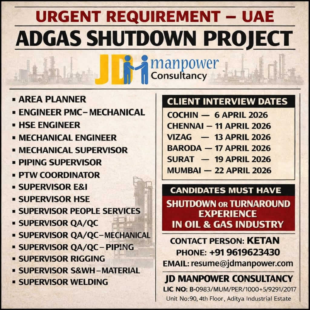 Urgent Requirement For UAE Urgent Requirement For UAE