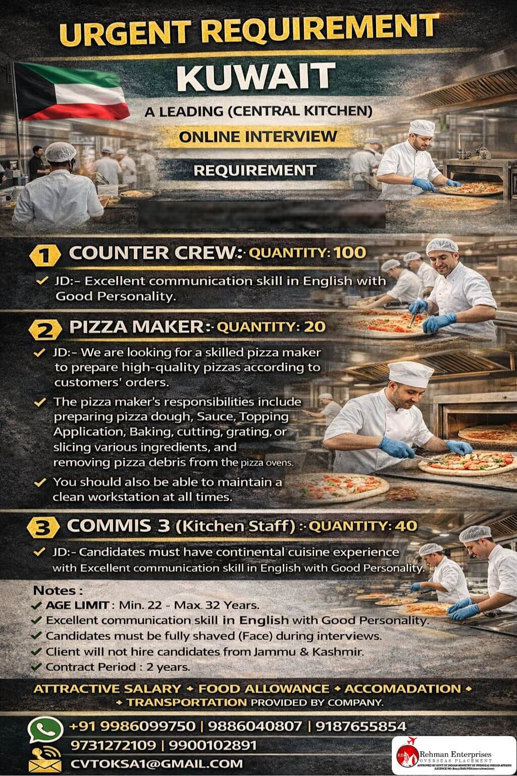 URGENT REQUIREMENT FOR KUWAIT