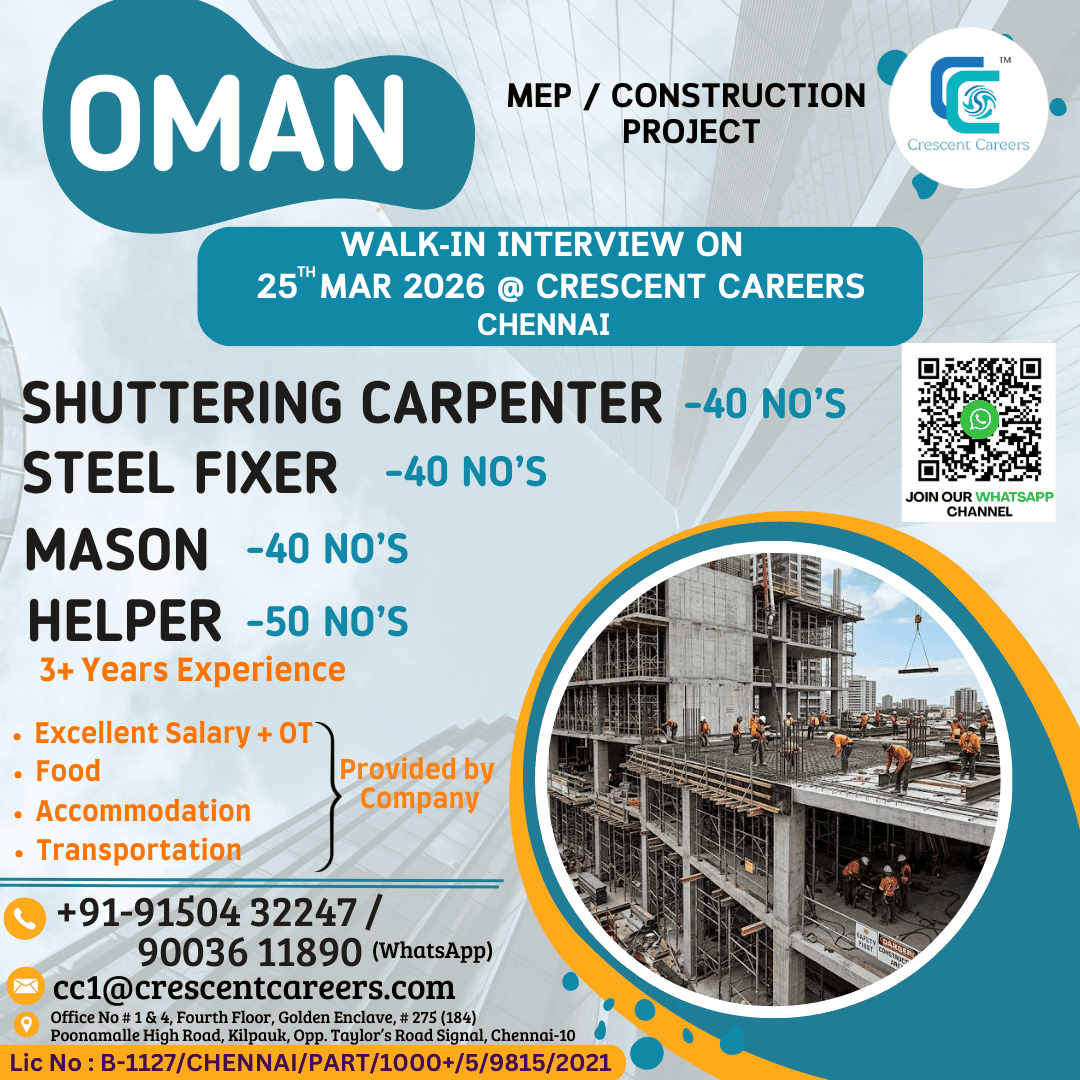 STEEL FIXER / MASON / HELPER STEEL FIXER / MASON / HELPER