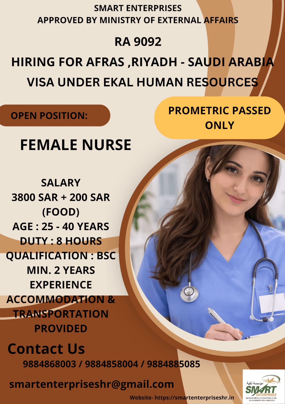 URGENT REQUIREMENT FOR SAUDI ARABIA