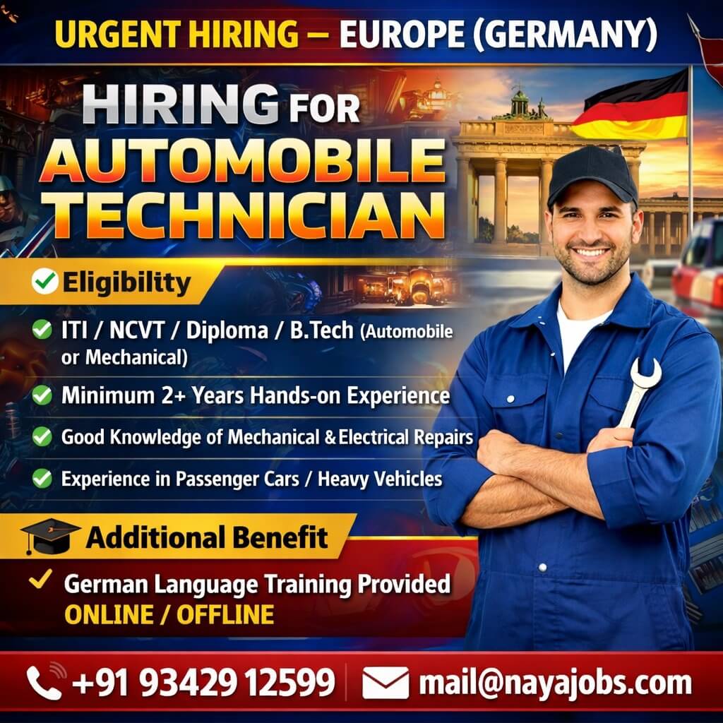 URGENT HIRING – AUTOMOBILE TECHNICIAN (GERMANY)