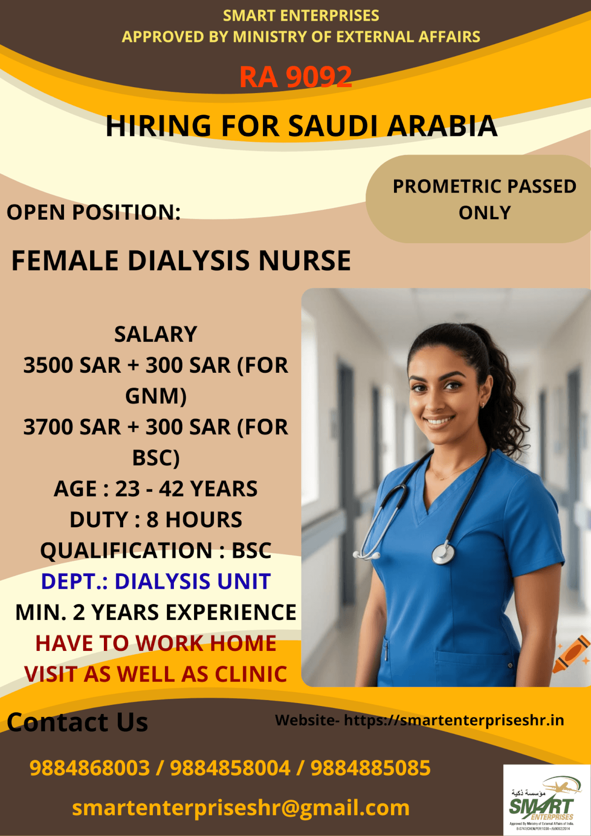 URGENT REQUIREMENT FOR SAUDI ARABIA