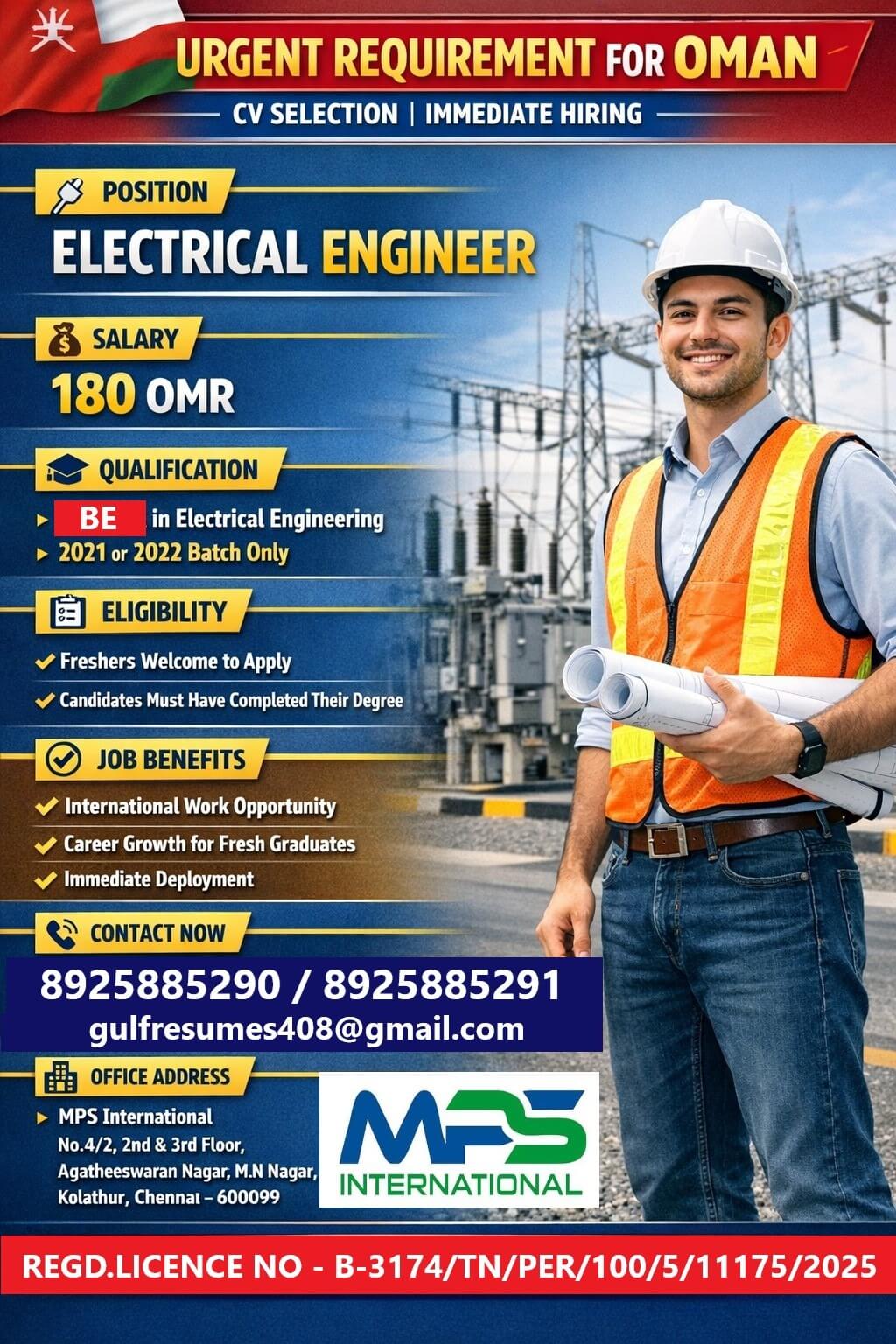 URGENT REQUIREMENT FOR OMAN CV SELECTION