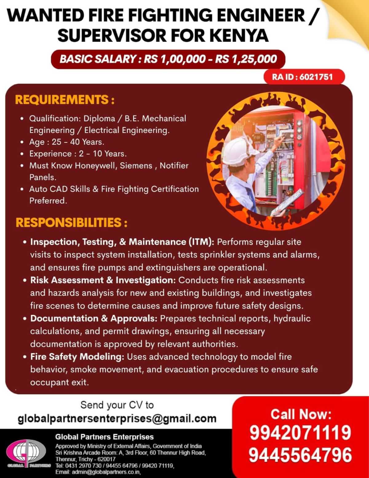 Fire Fighting Engineer / Supervisor