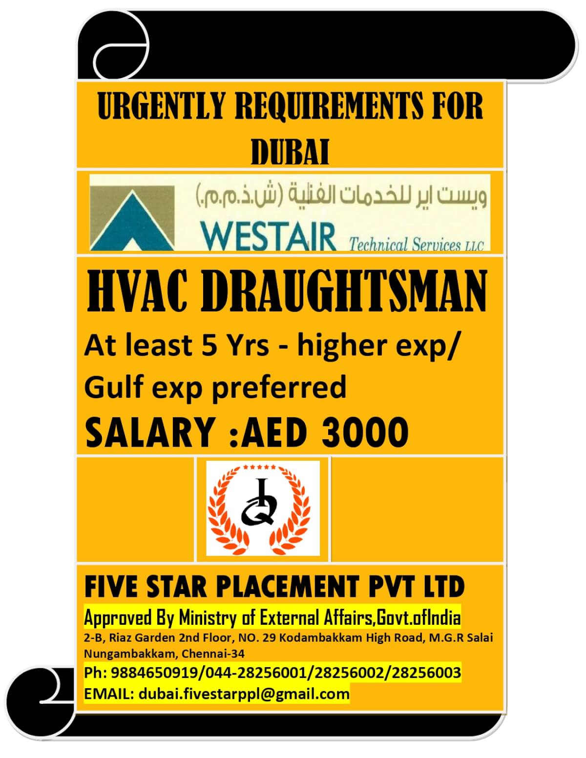 URGENT REQUIREMENT FOR DUBAI
