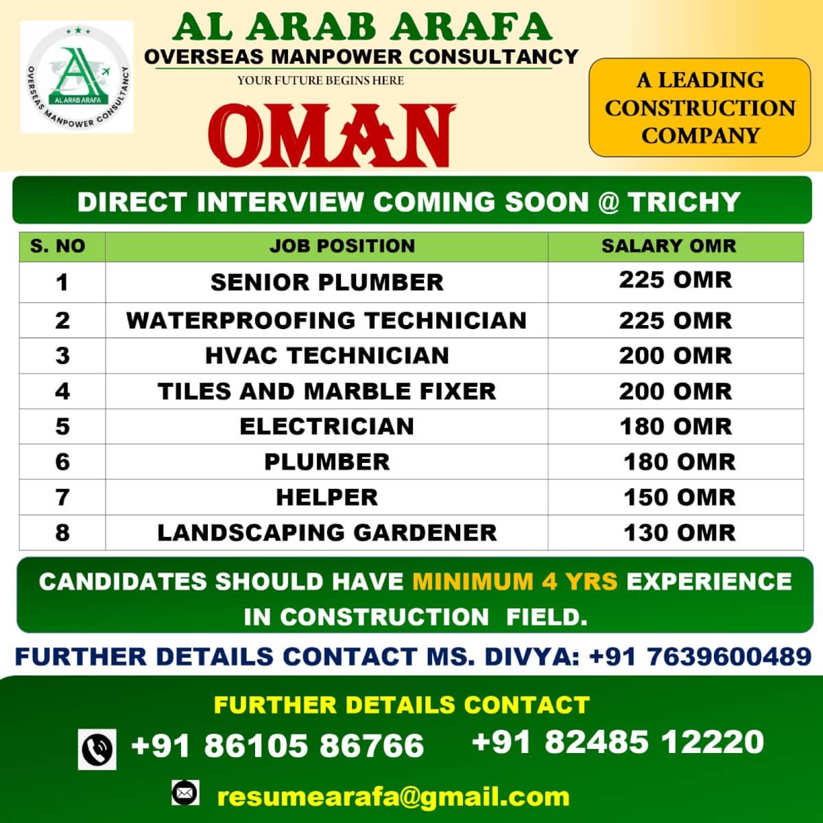 DIRECT INTERVIEW COMING SOON @ TRICHY