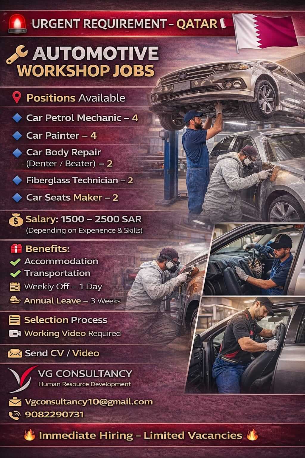 URGENT REQUIREMENT FOR QATAR WORKSHOP