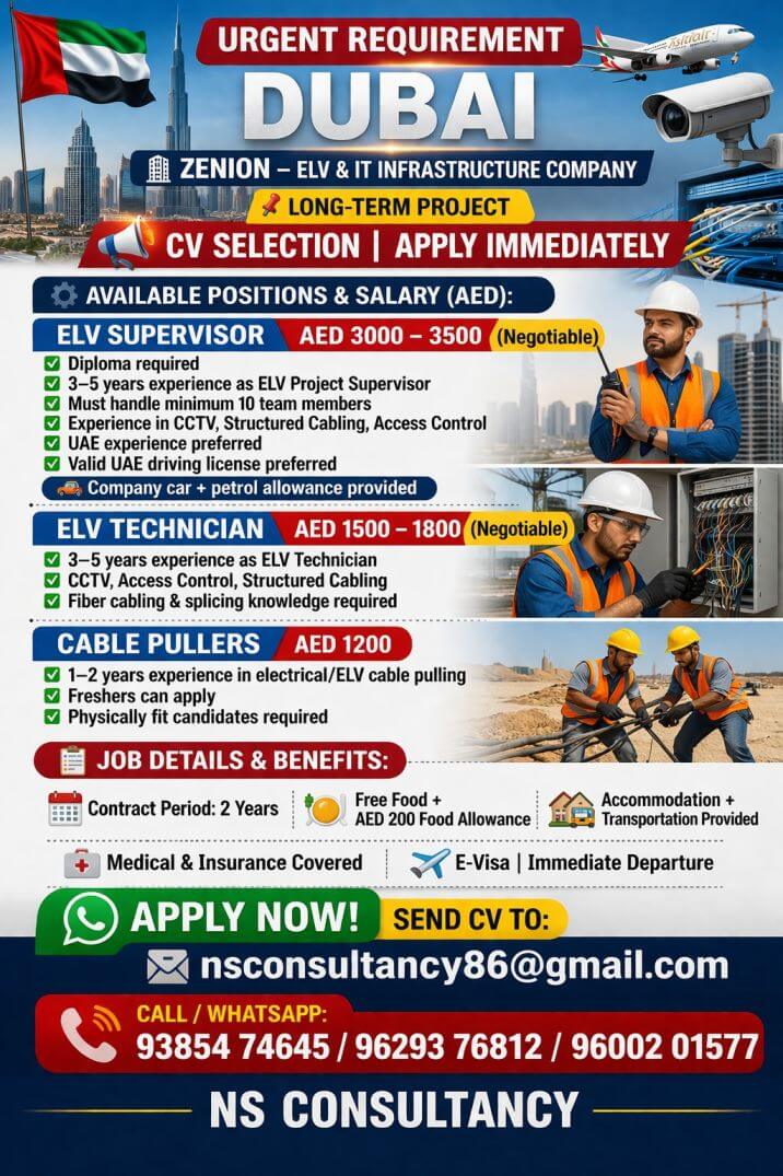 LEADING ZENION ELV & INFRASTRUCTURE COMPANY REQUIREMENT FOR DUBAI