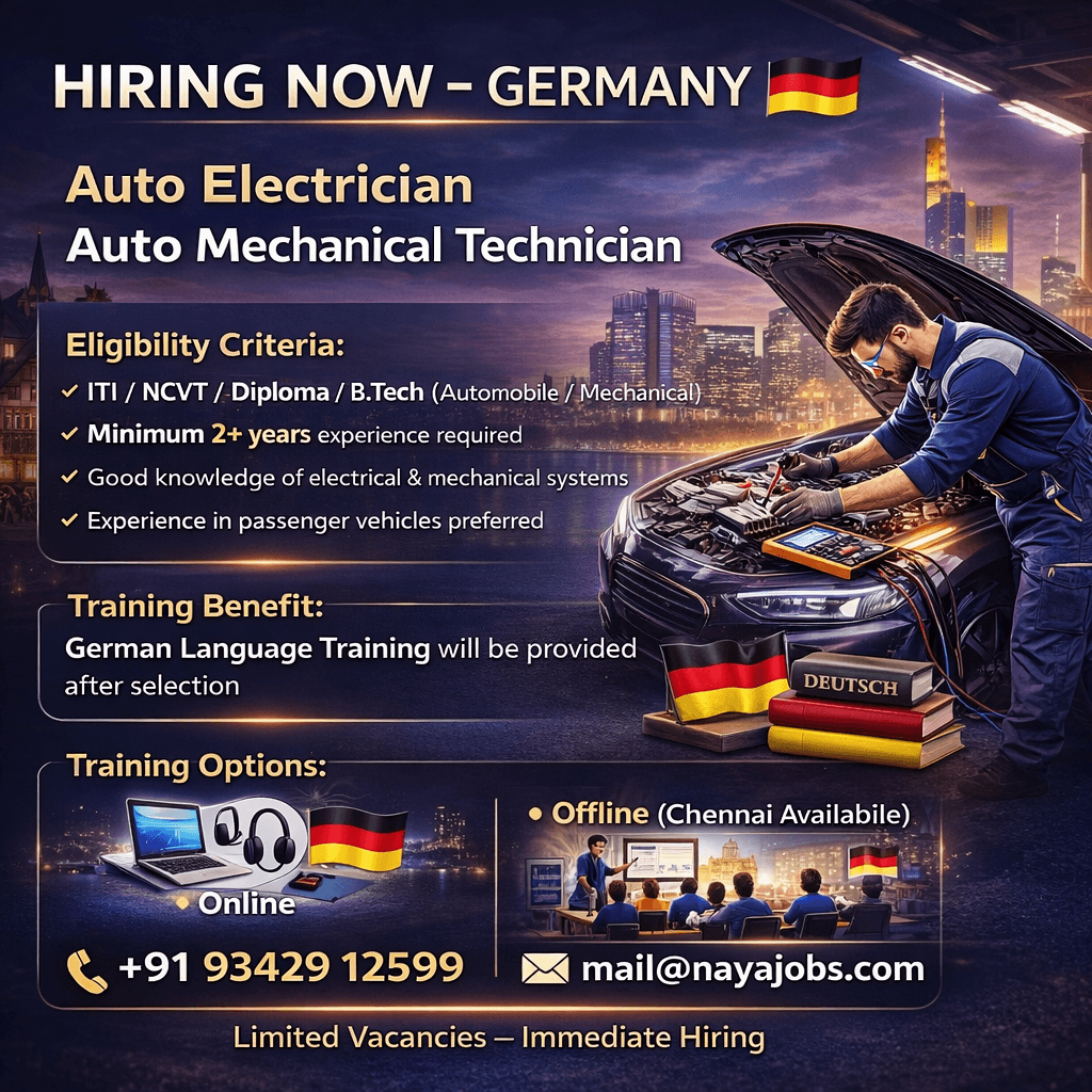 URGENT HIRING FOR AUTOMOBILE TECHNICIAN JOB IN GERMANY