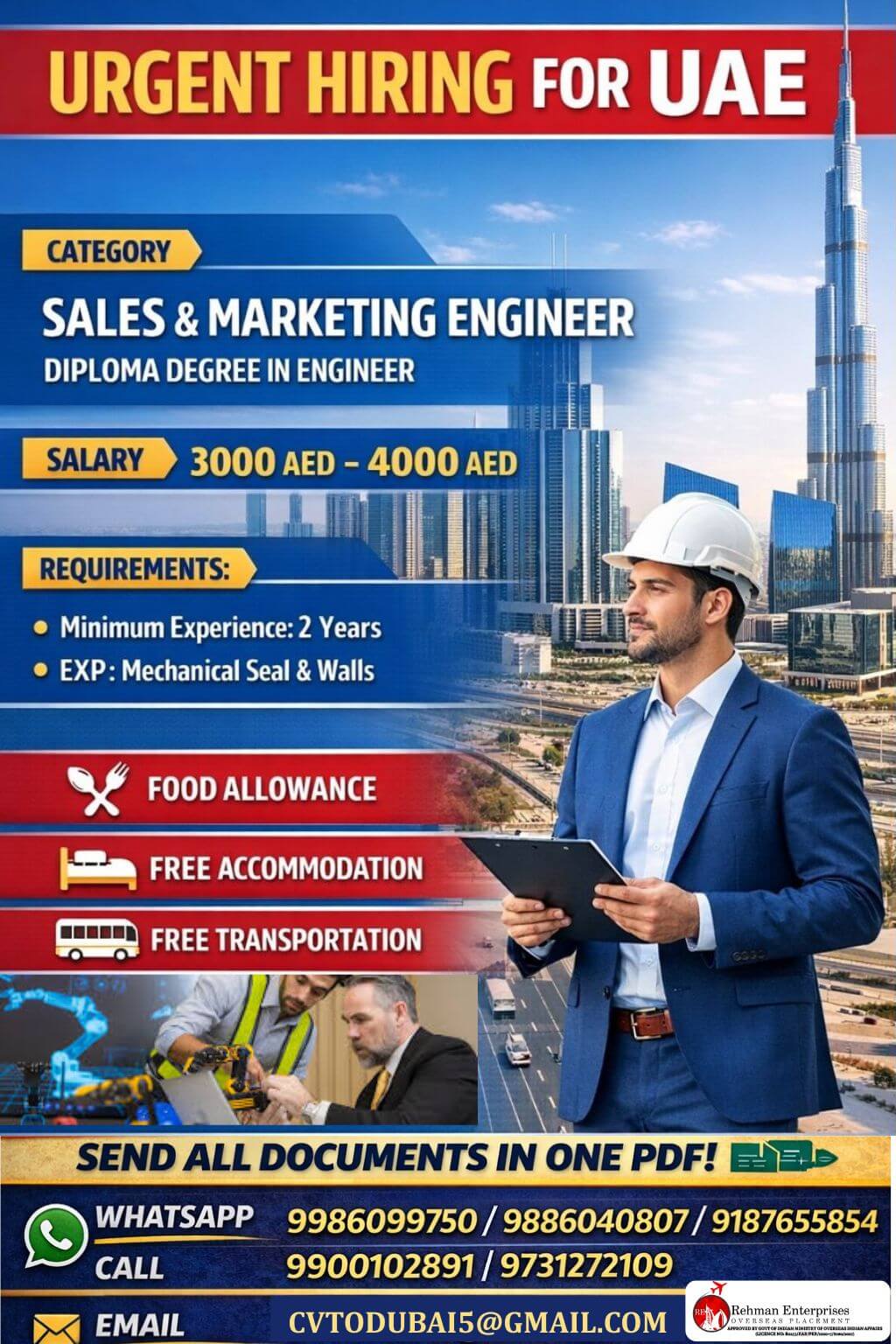 URGENT HIRING FOR UAE
