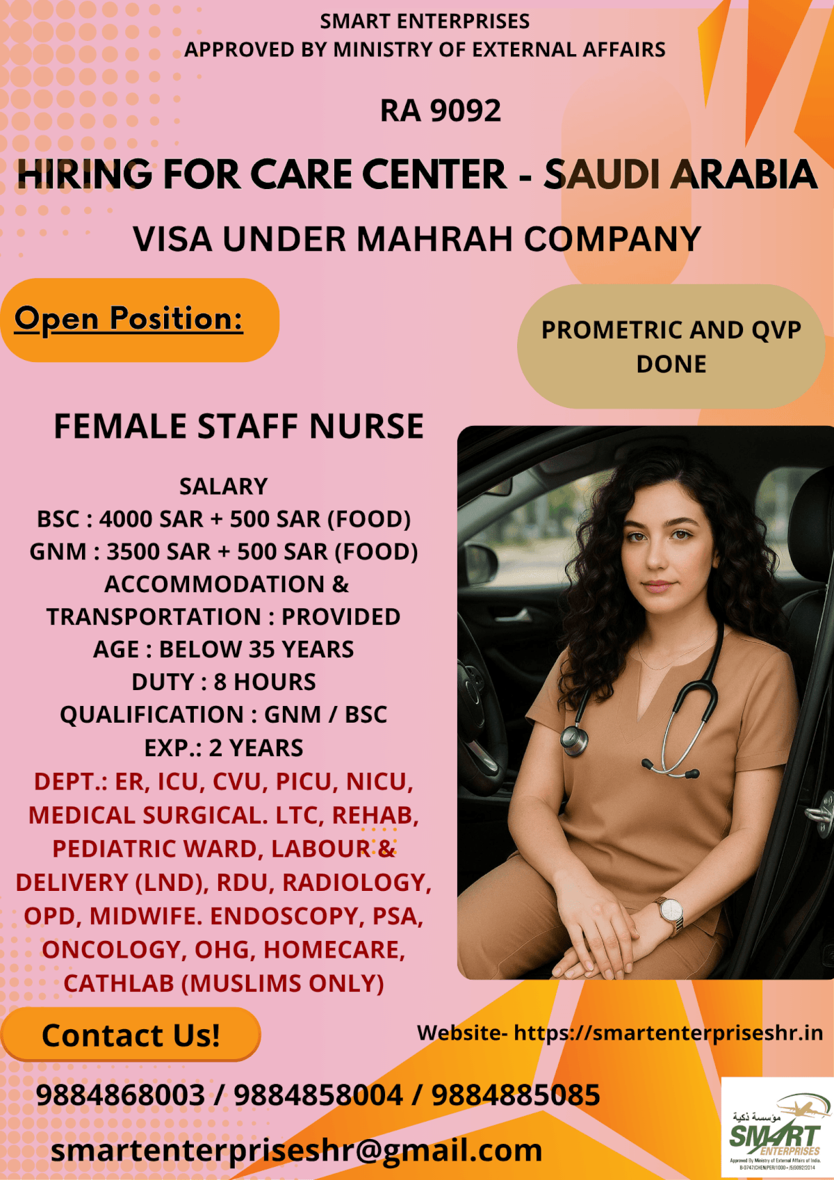 URGENT REQUIREMENT FOR SAUDI ARABIA