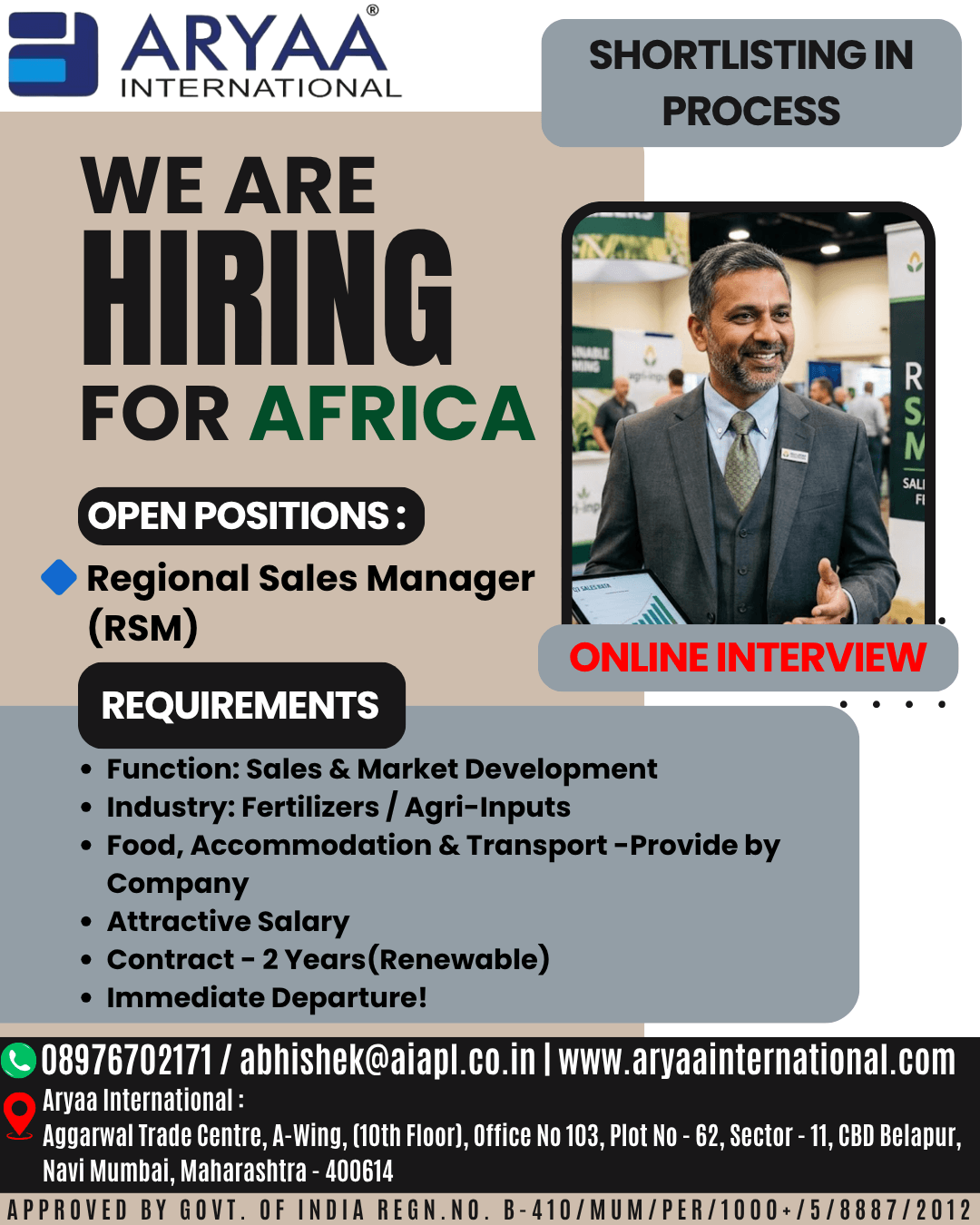 Hiring: Regional Sales Manager (Africa) Hiring: Regional Sales Manager (Africa)