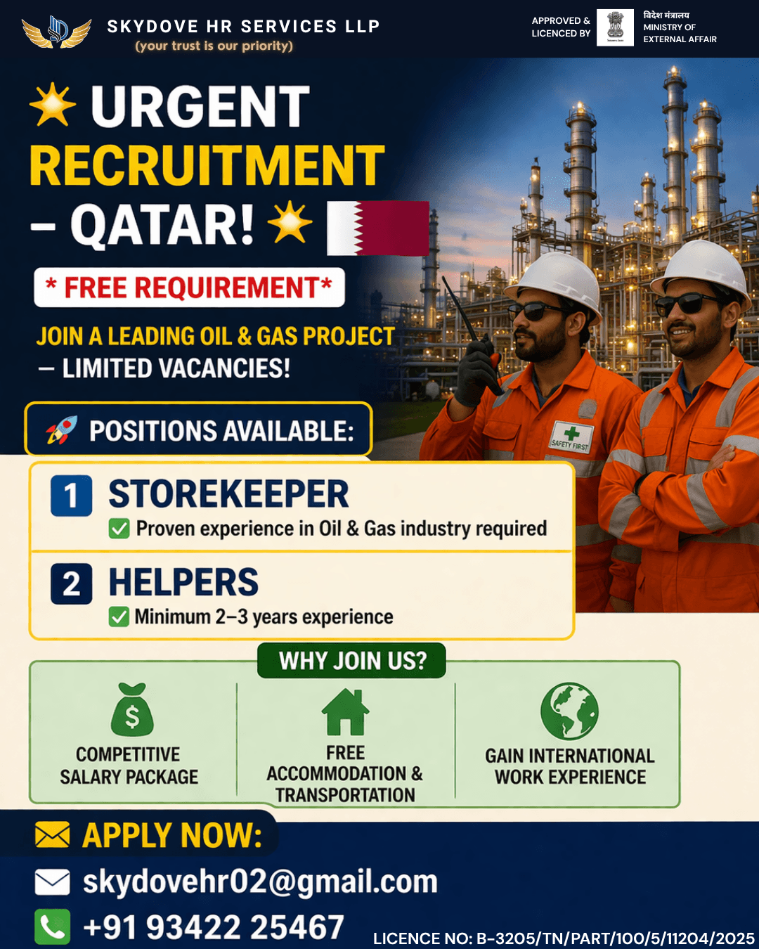 Urgent Recruitment – Qatar!