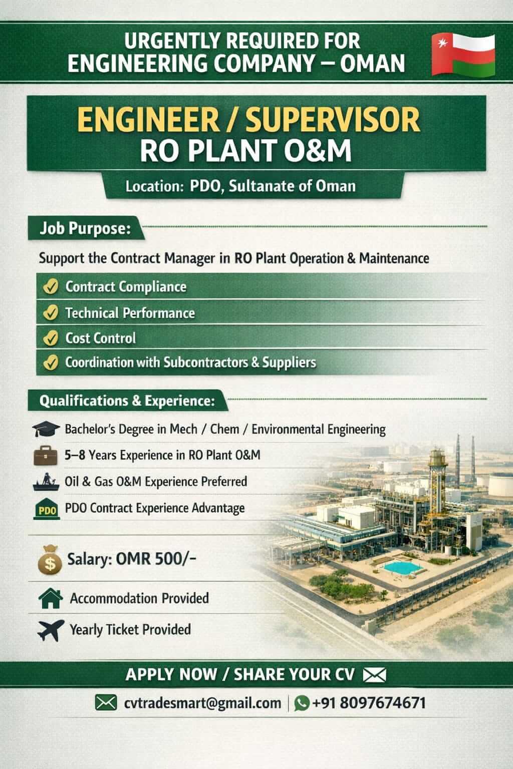 ENGINEER/SUPERVISOR- RO PLANT O&M