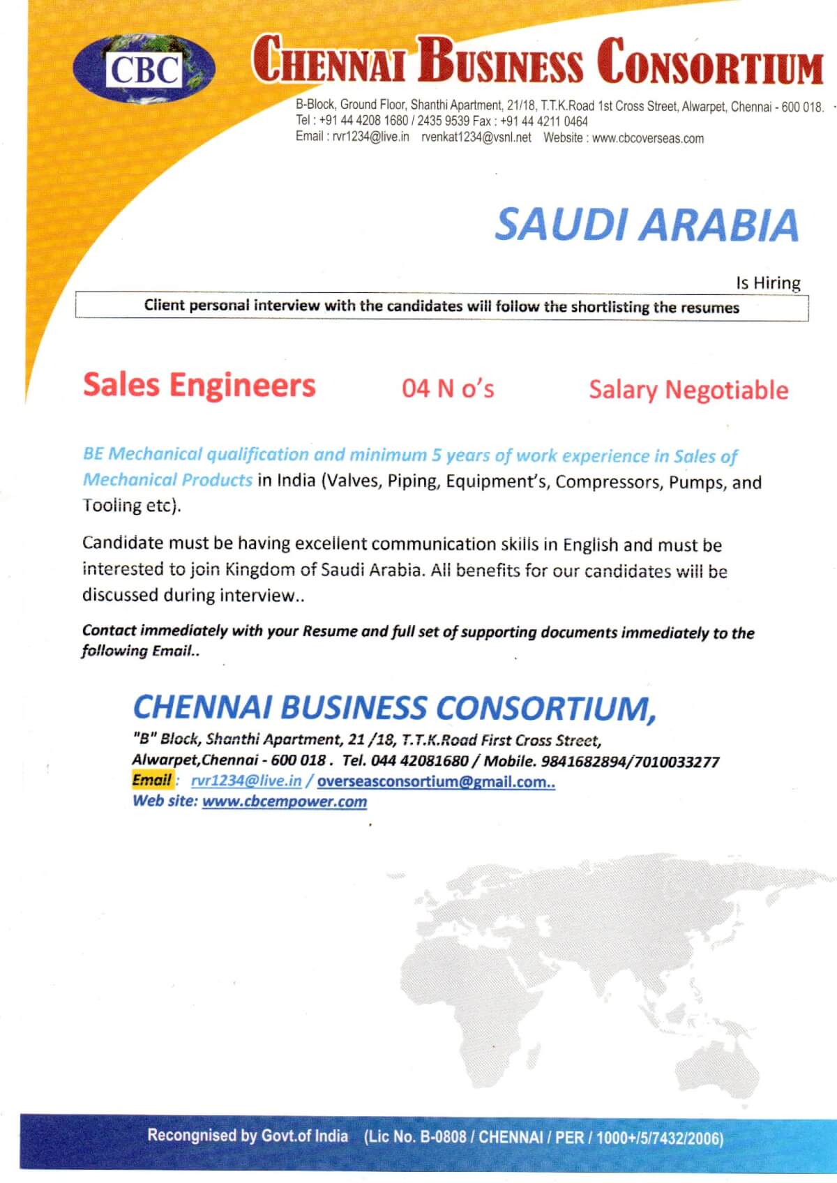 SALES ENGINEER (MECH )