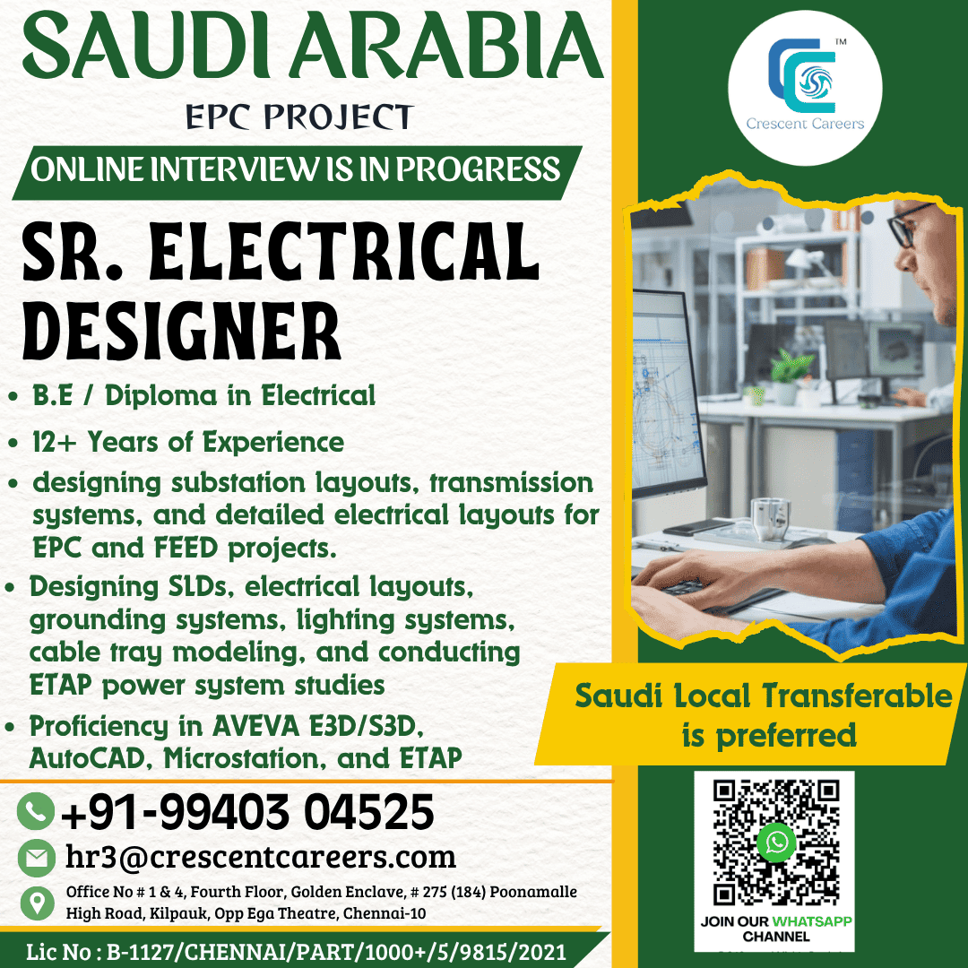 SR. ELECTRICAL DESIGNER SR. ELECTRICAL DESIGNER