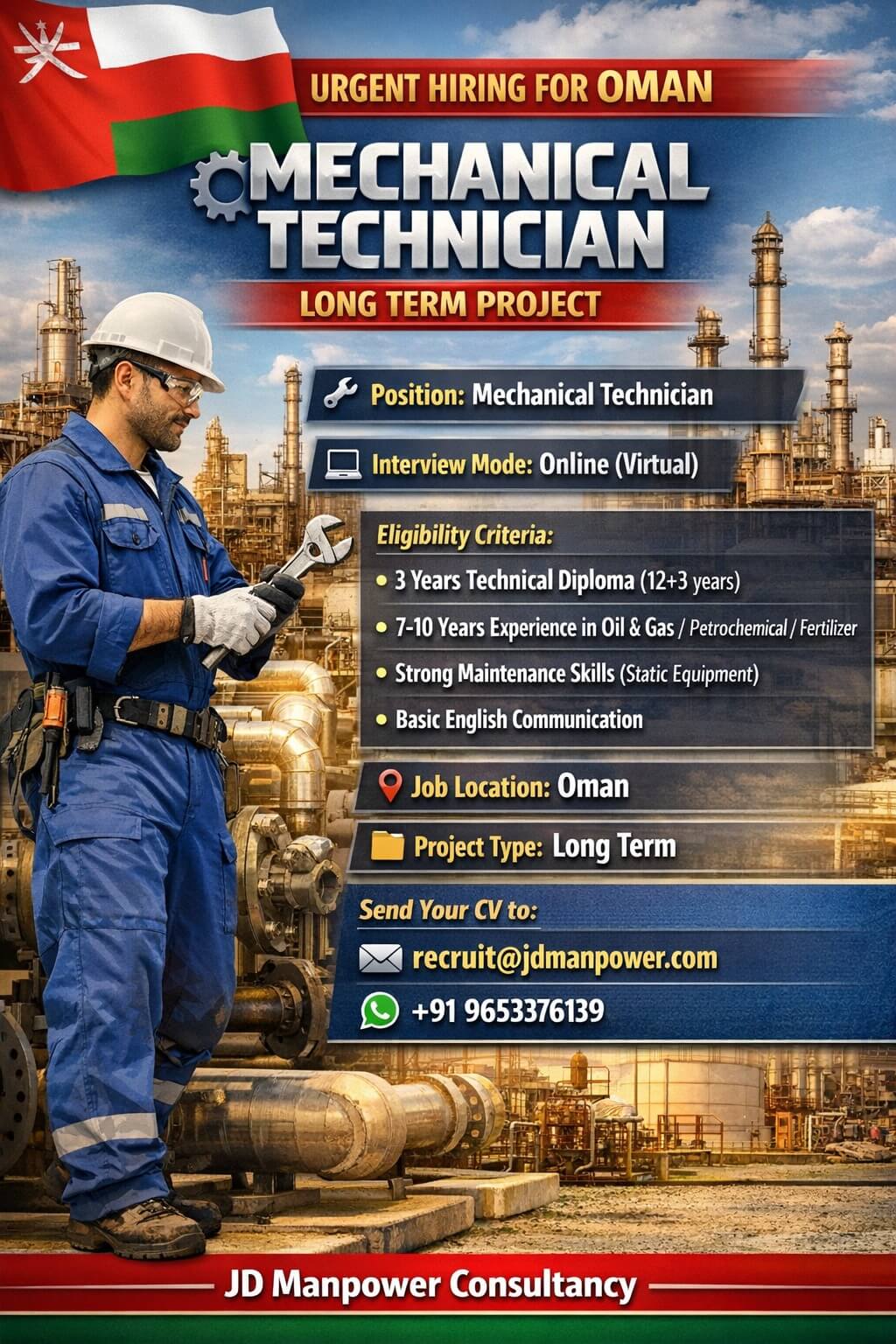 HIRING FOR OMAN LONG TERM PROJECT