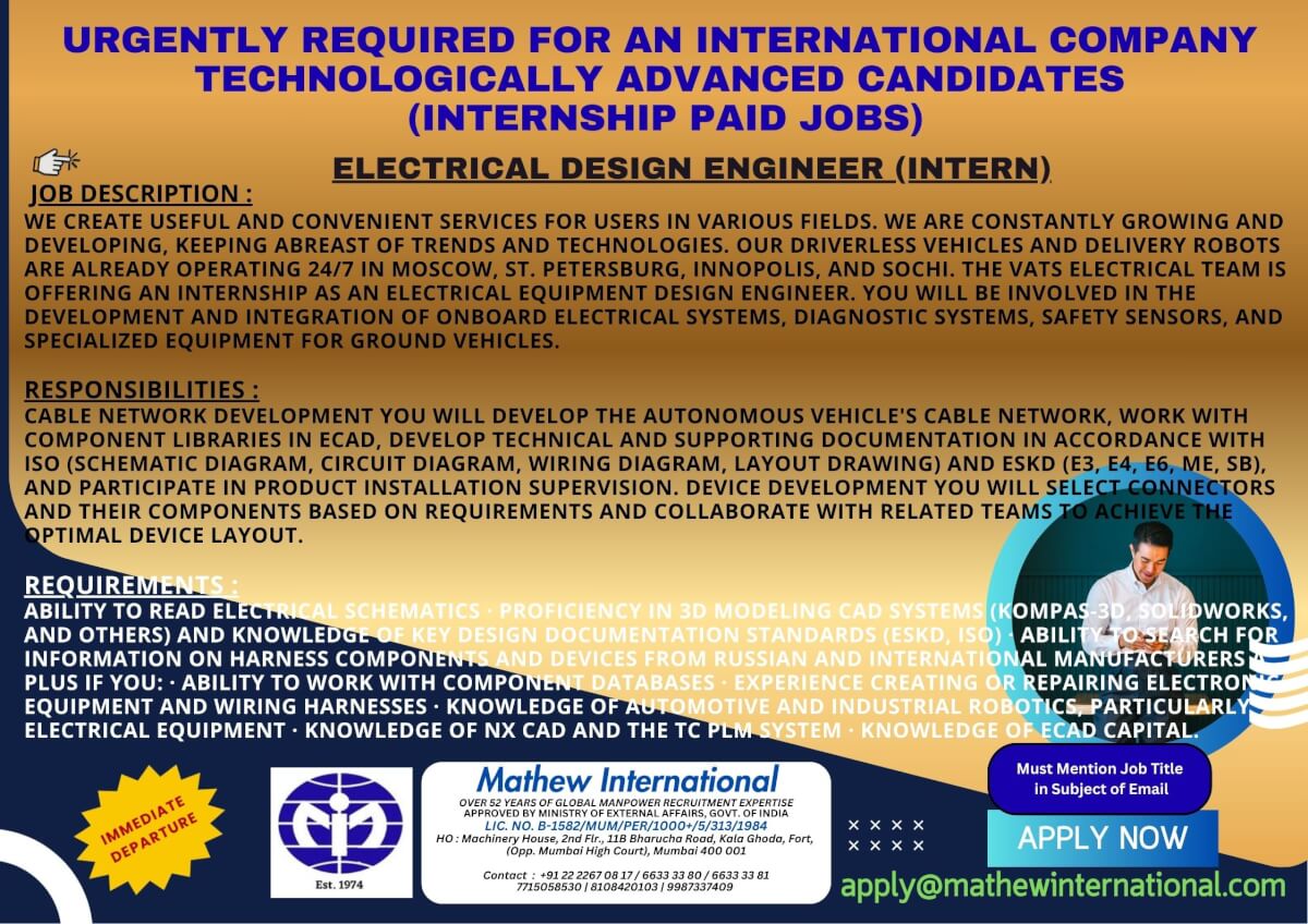 11 - URGENTLY REQUIRED FOR AN INTERNATIONAL COMPANY - TECHNOLOGICALLY ADVANCED CANDIDATES (internship paid jobs)