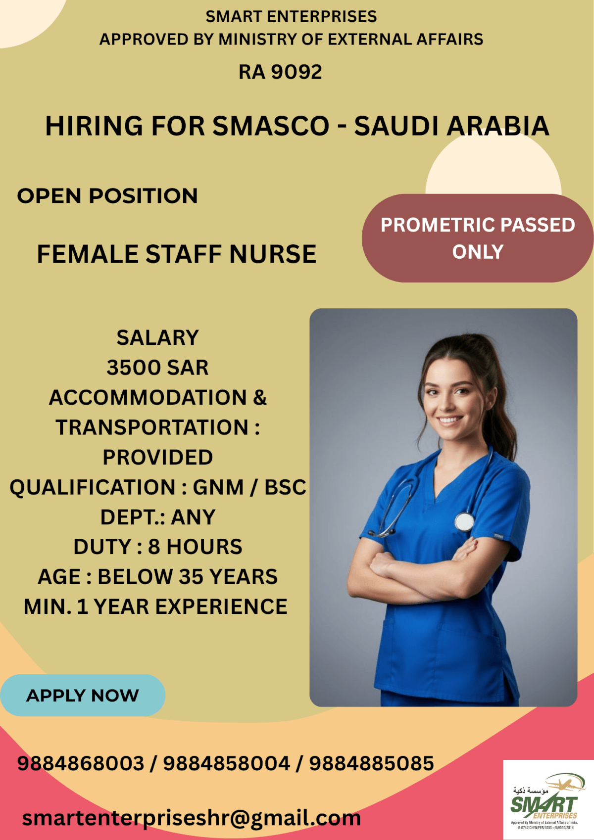 URGENT REQUIREMENT FOR SAUDI ARABIA