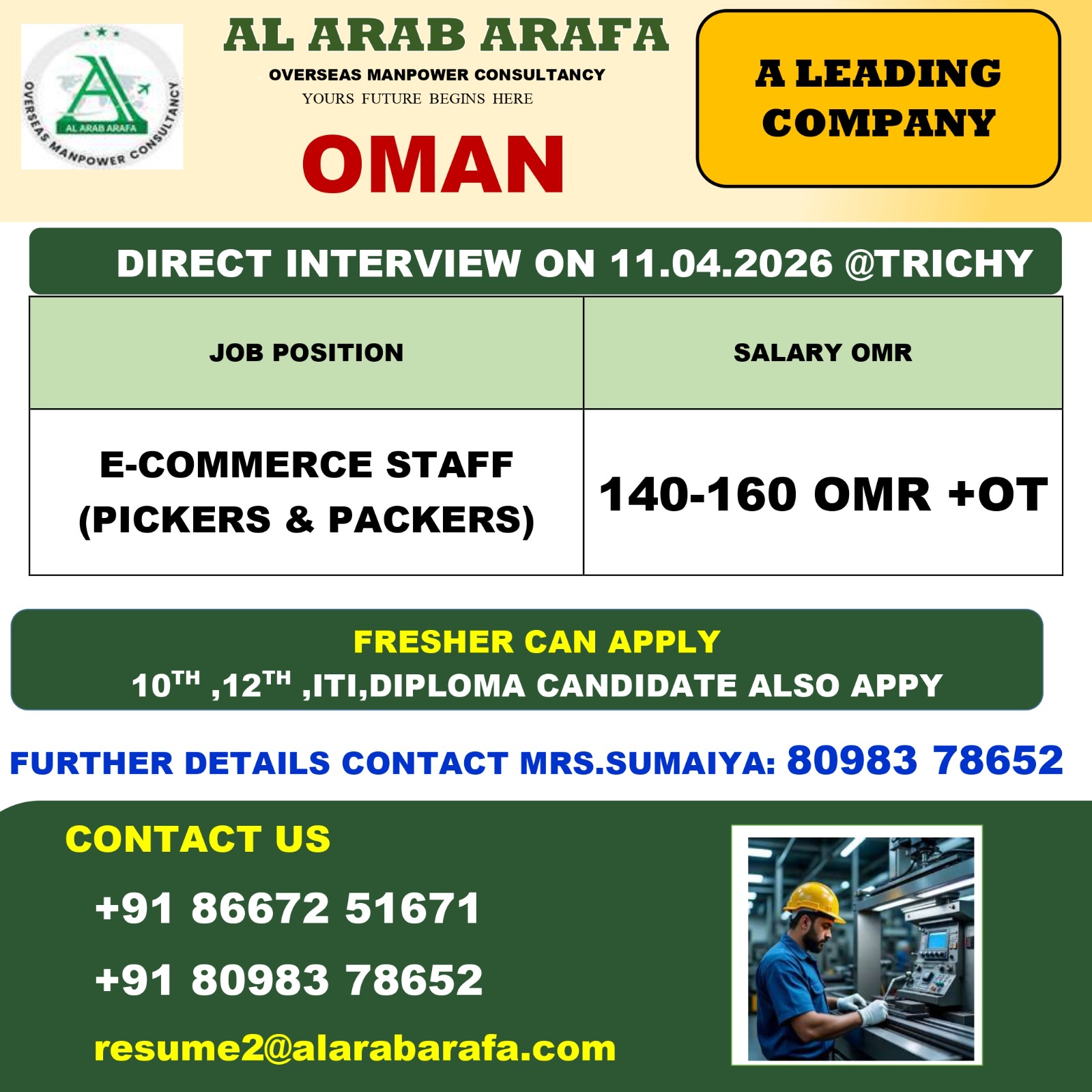 DIRECT INTERVIEW ON 11.04.2026@TRICHY