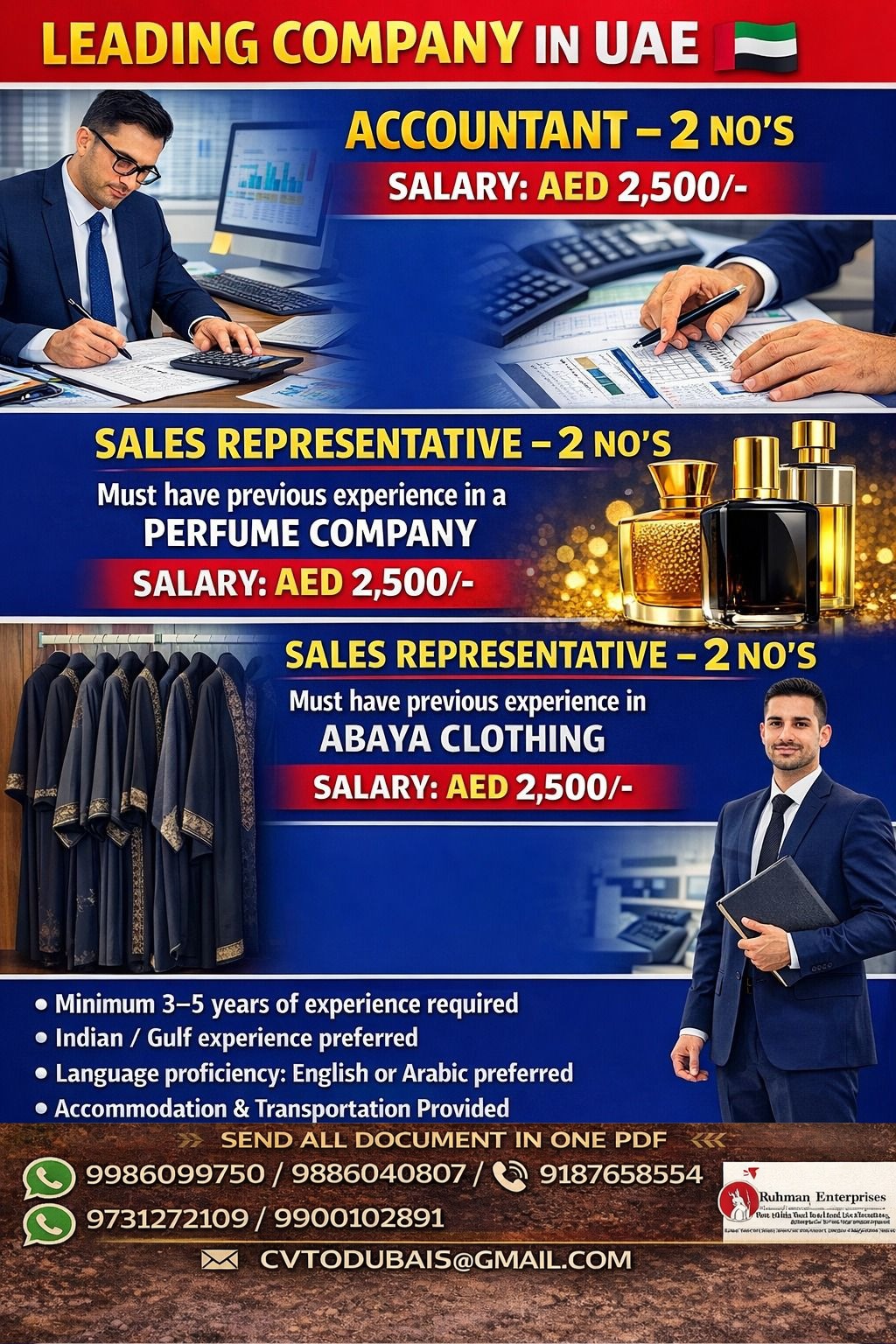 HIRING FOR A LEADING COMPANY IN UAE