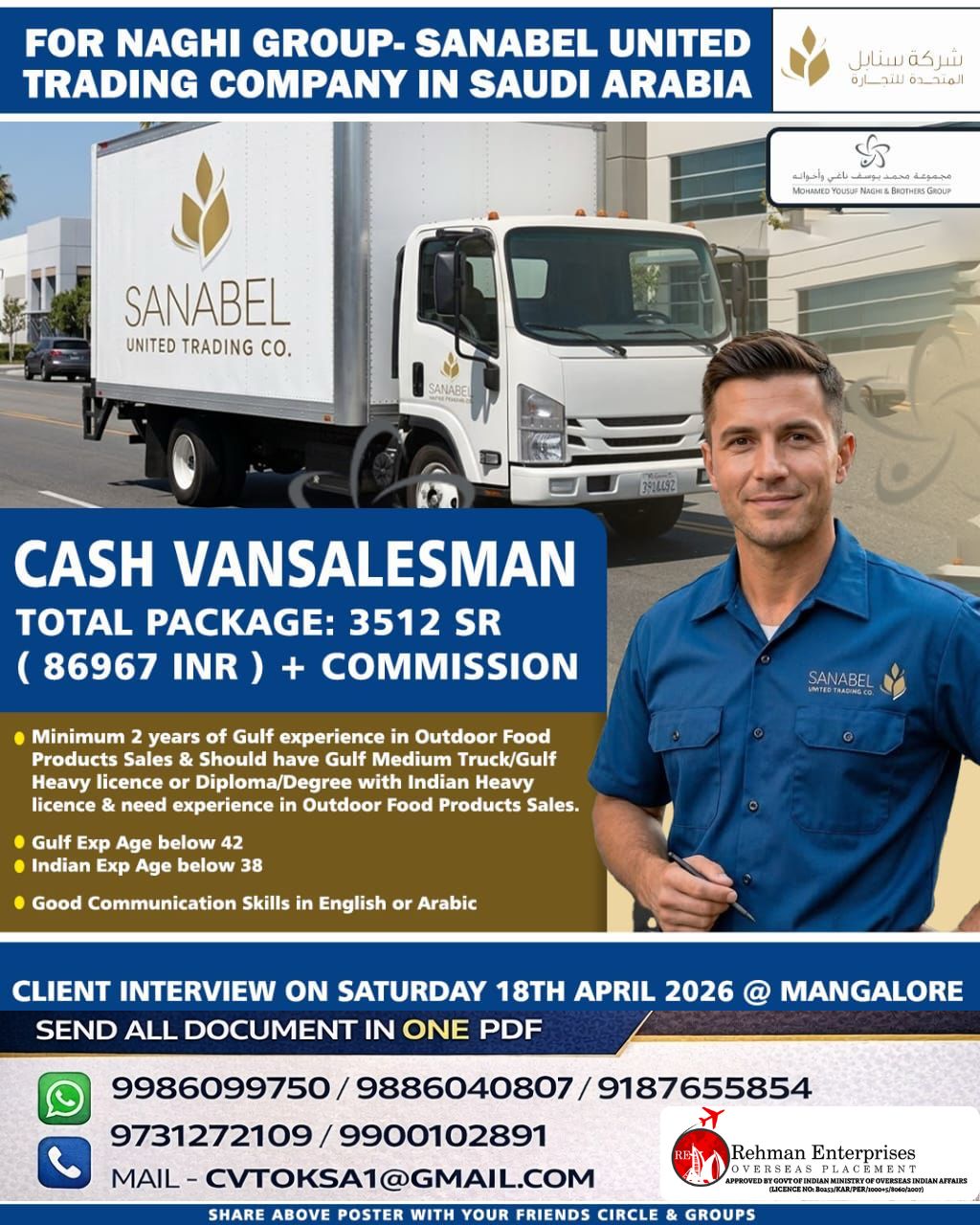 HIRING FOR NAGHI GROUP IN SAUDI ARABIA