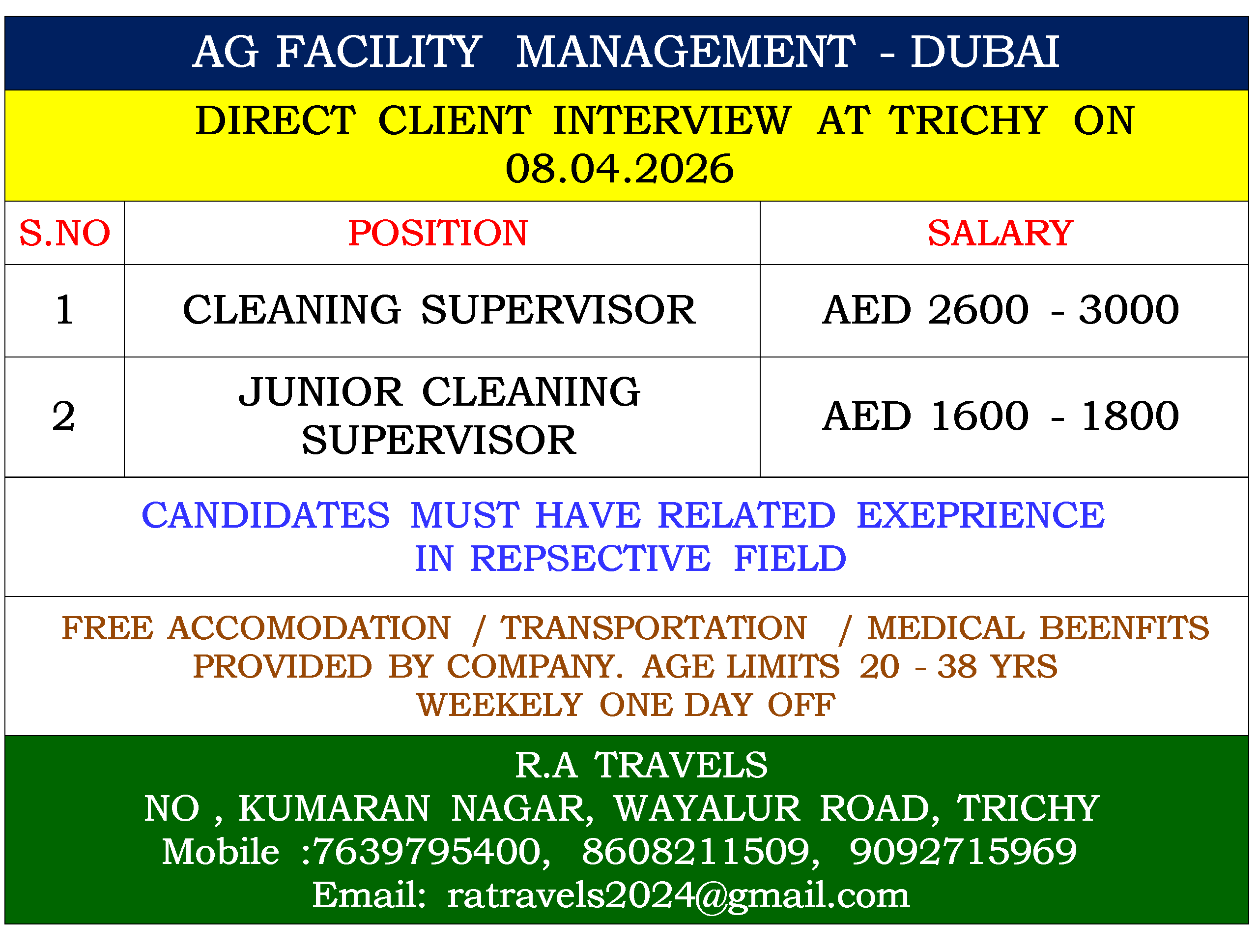 AG FACILITY MANAGEMENT - DUBAI