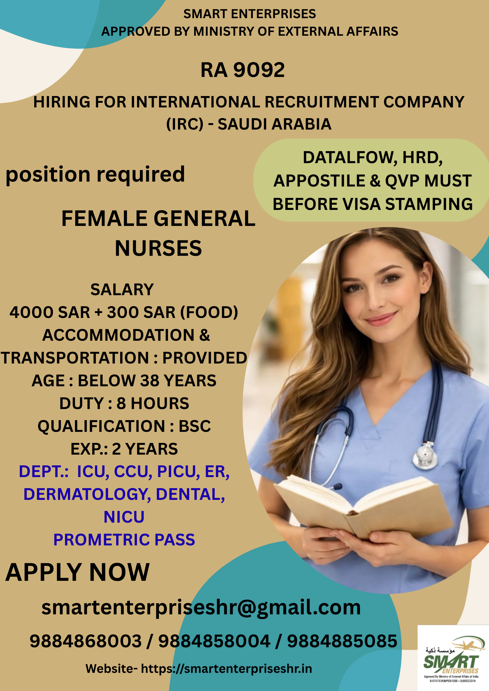 URGENT REQUIREMENT FOR SAUDI ARABIA