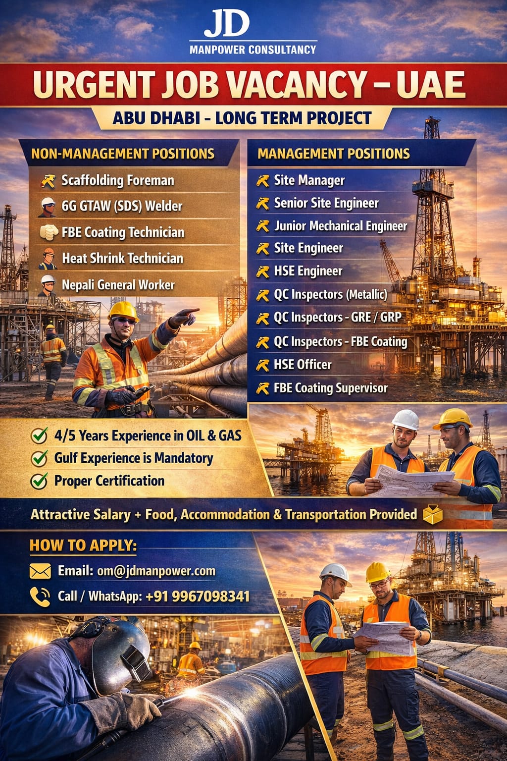 Urgent requirement for UAE