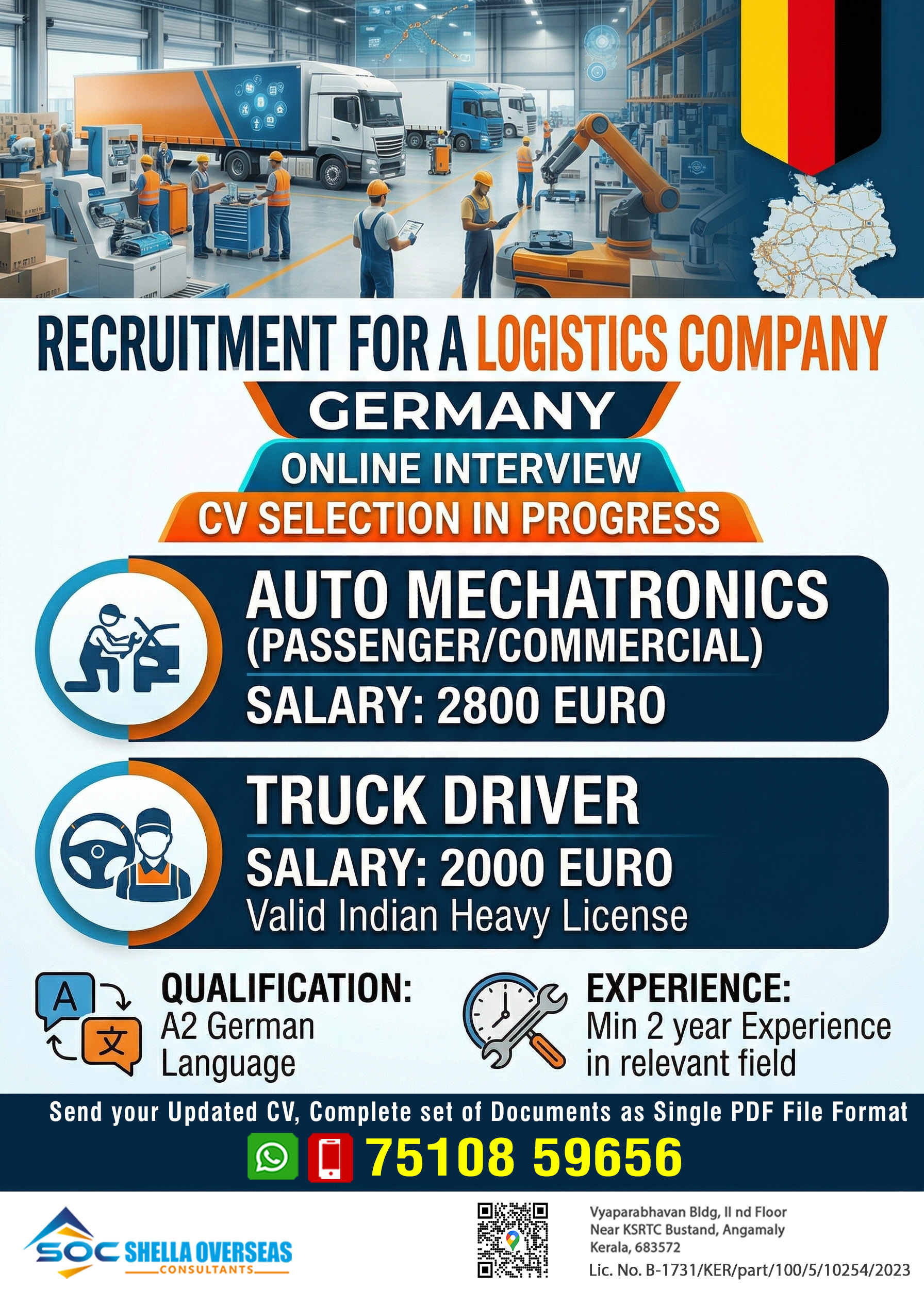 Auto Mechantronics, Truck Driver Germany