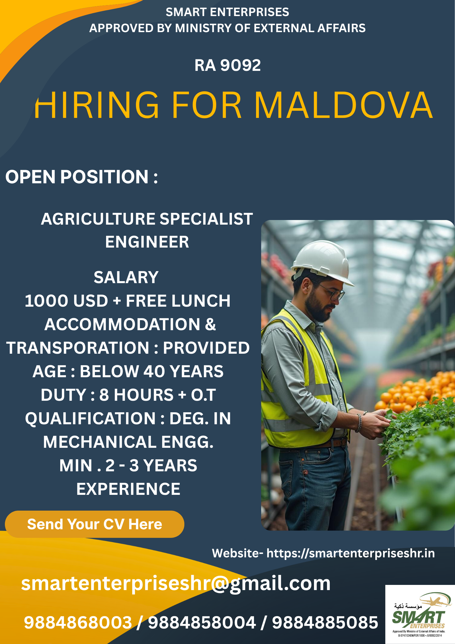 URGENT REQUIREMENT FOR MALDOVA