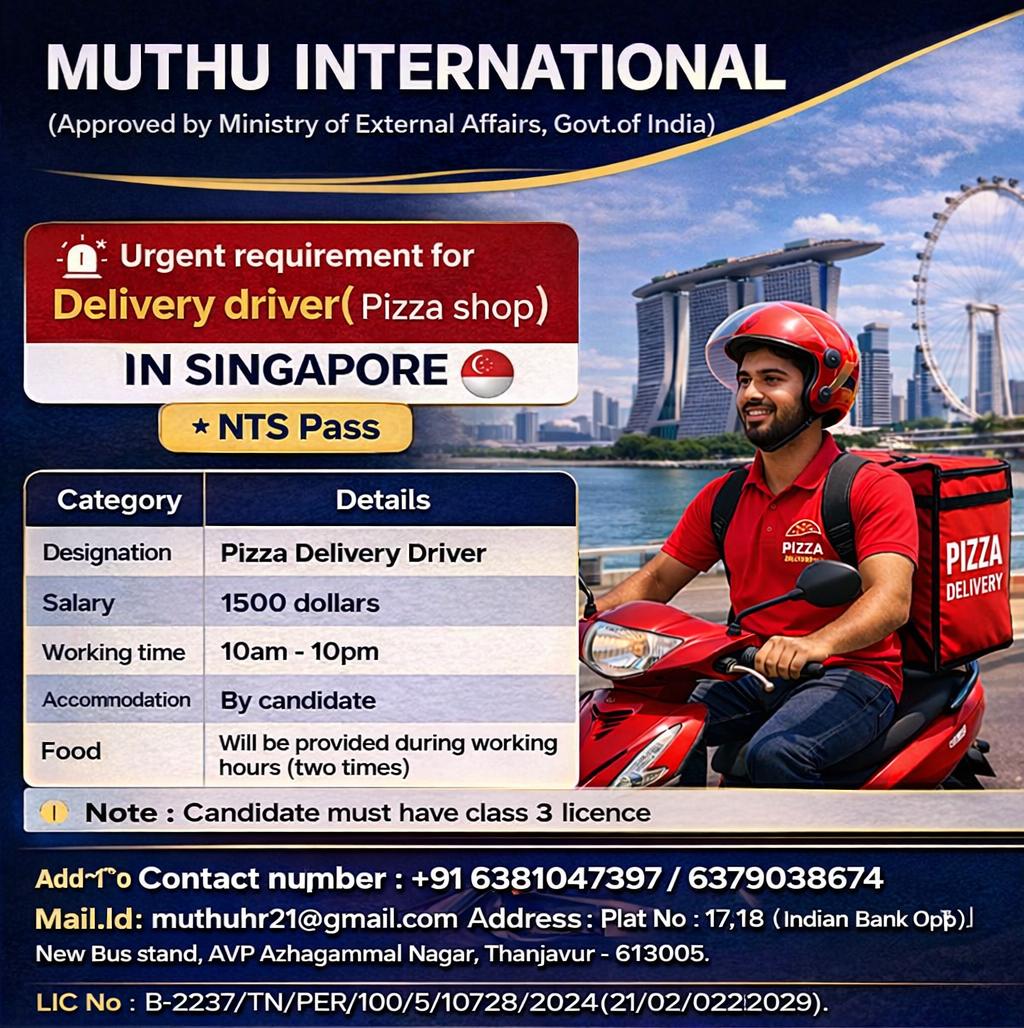 WANTED FOR SINGAPORE