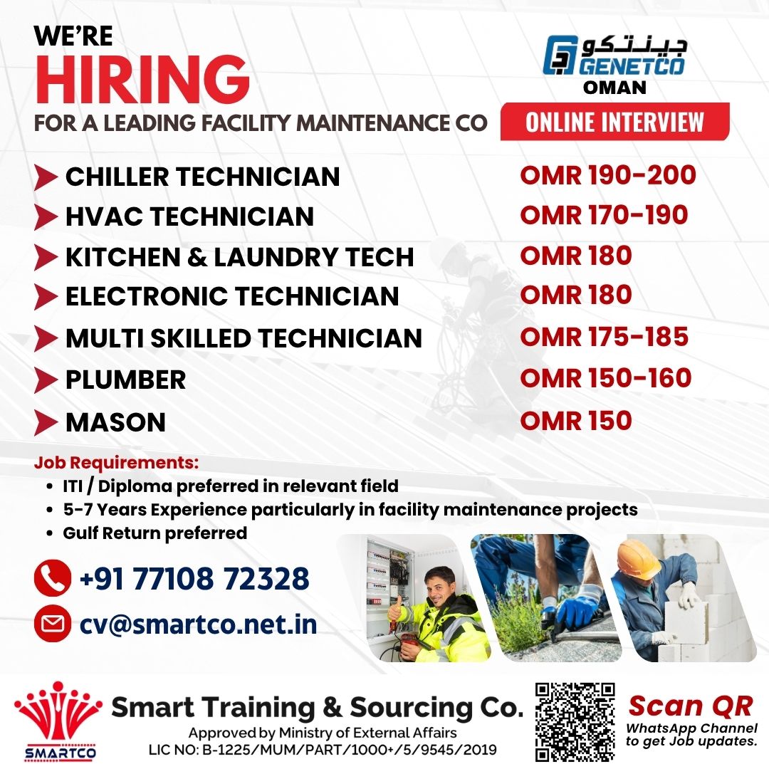 WE'REHIRING FOR A LEADING FACILITY MAINTENANCE CO