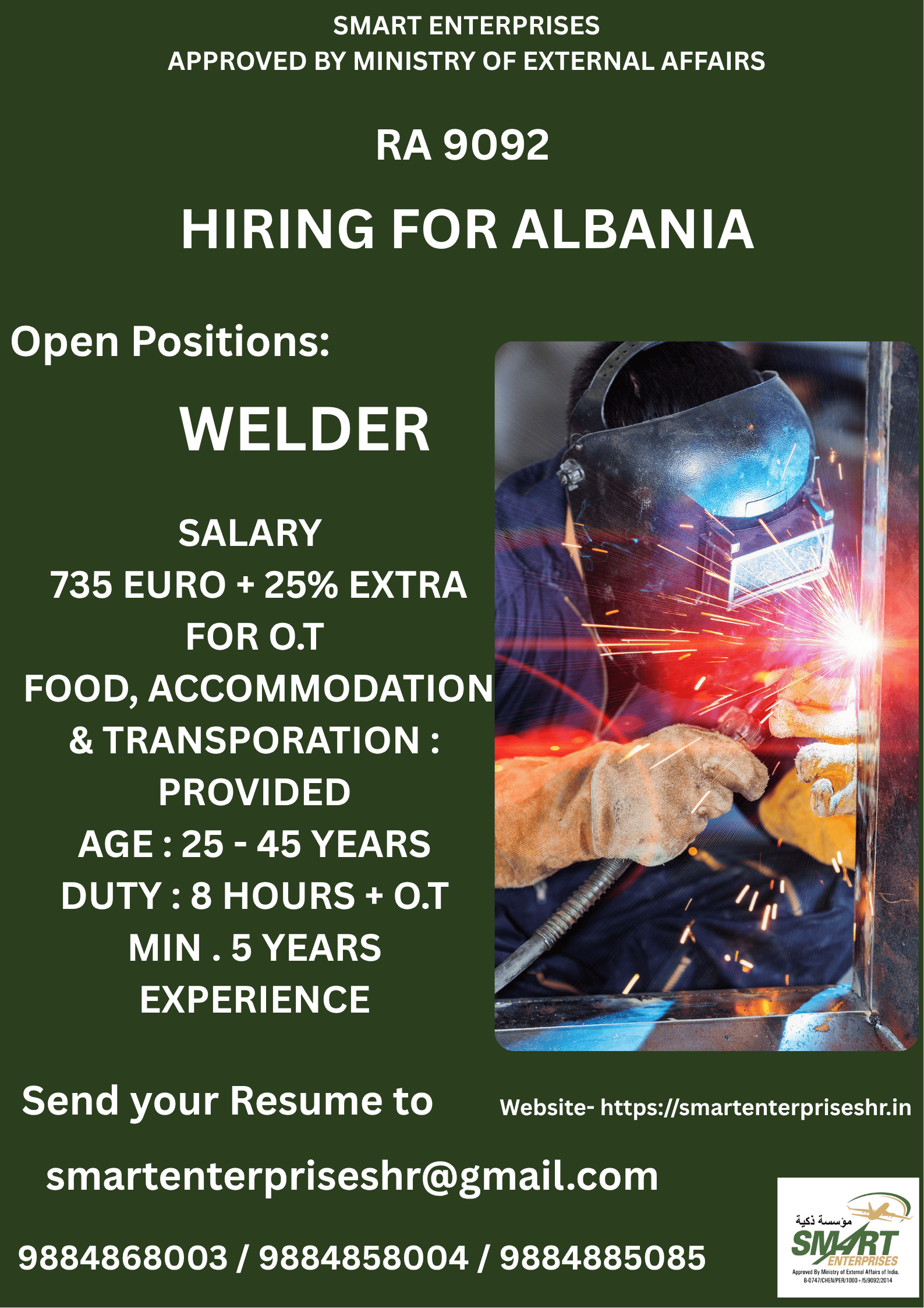 URGENT REQUIREMENT FOR ALBANIA