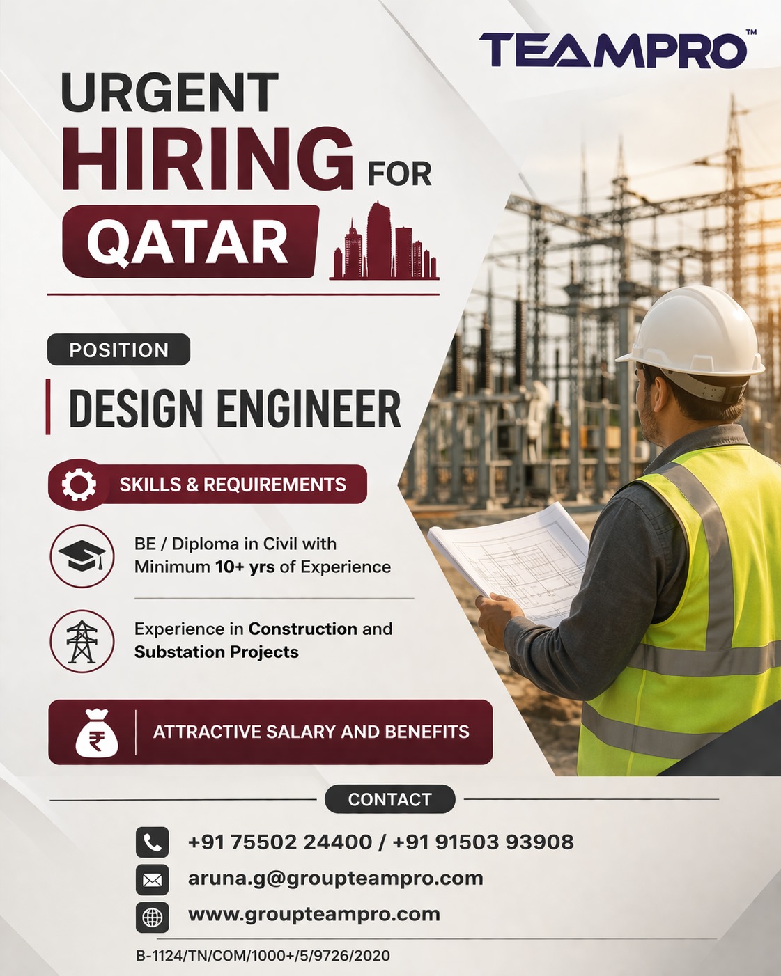 ? Urgent Hiring – Design Engineer | Qatar  We are looking for an experienced Design Engineer for a reputed project in Qatar.