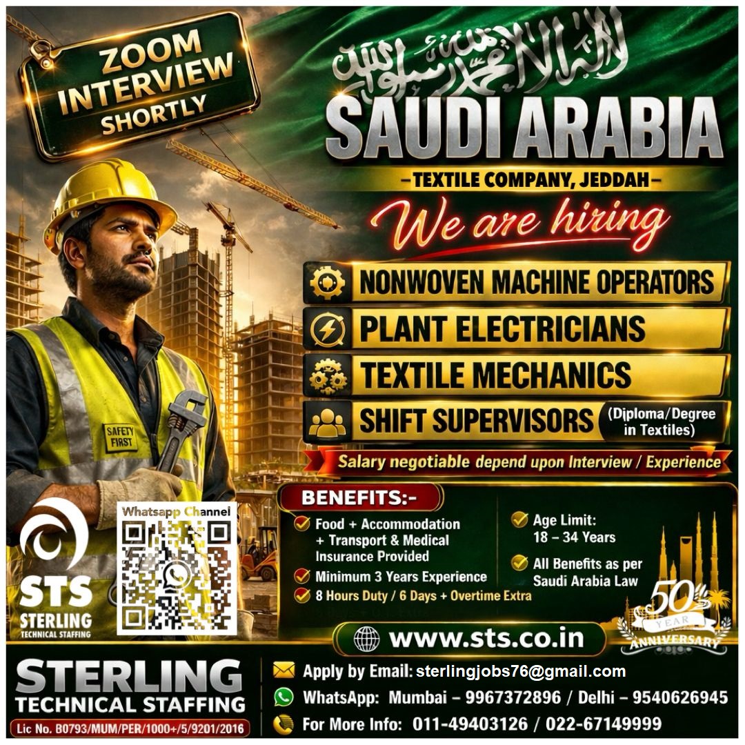 Required for Leading Textile Industry in KSA