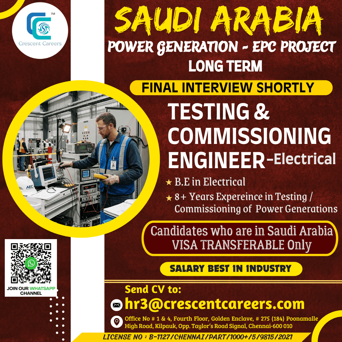 TESTING & COMMISSIONING ENGINEER