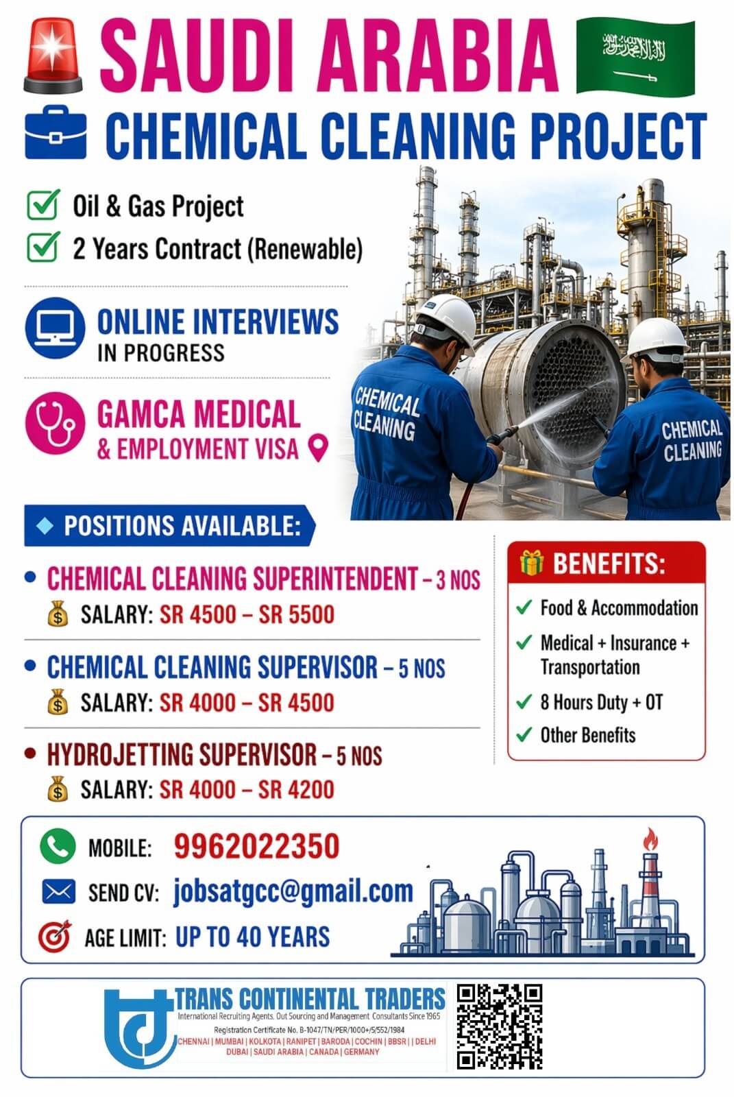 LEADING OIL AND GAS COMPANY HIRING FOR SAUDI ARABIA