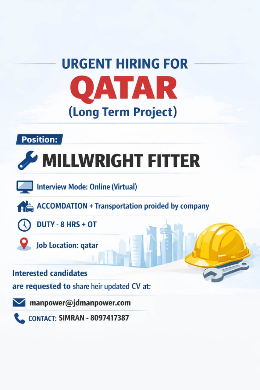 WE ARE HIRING FOR  QATAR LONG TERM