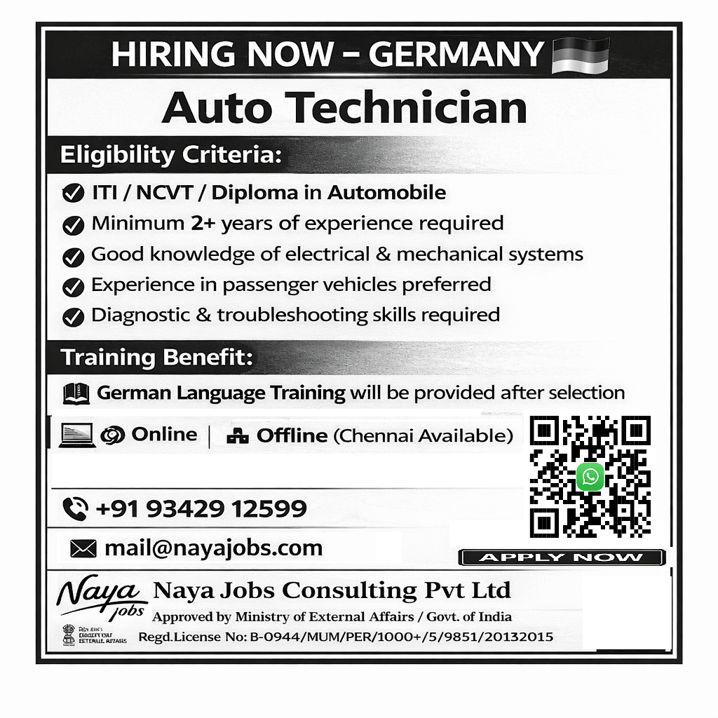 URGENT HIRING – AUTOMOTIVE TECHNICIAN (GERMANY)