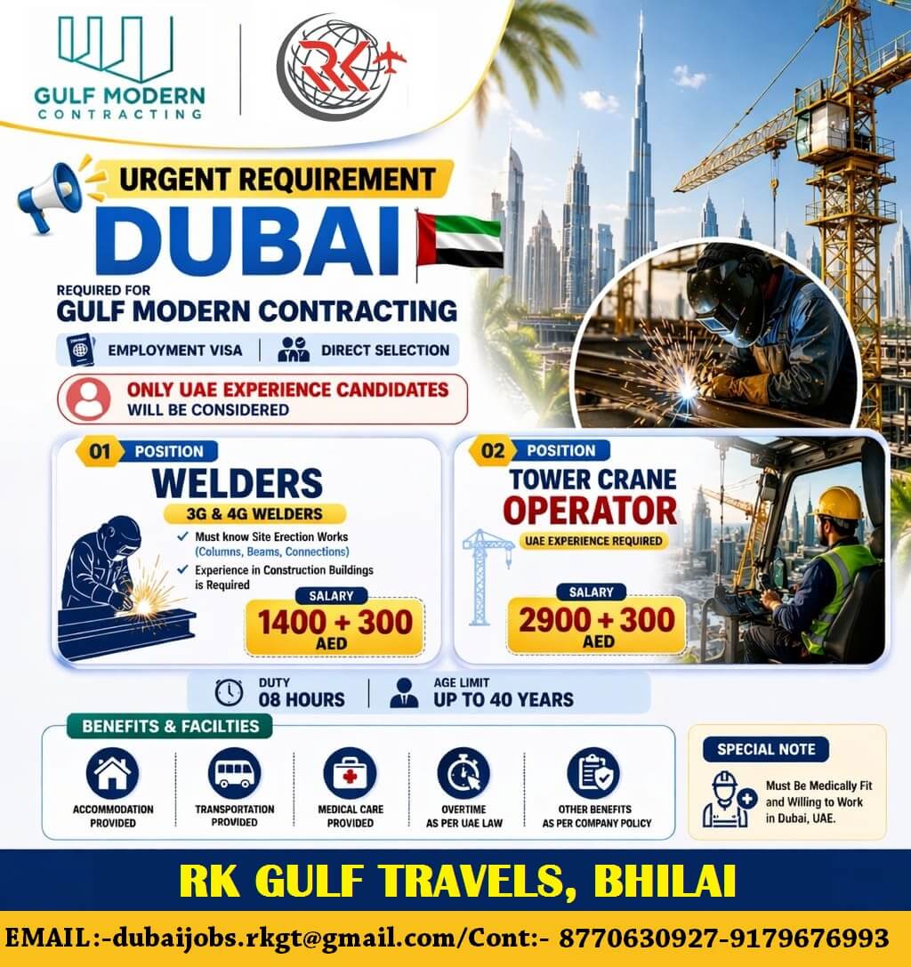 HIRING FOR GULF MODERN CONTRACTING COMPANY - DUBAI (UAE).