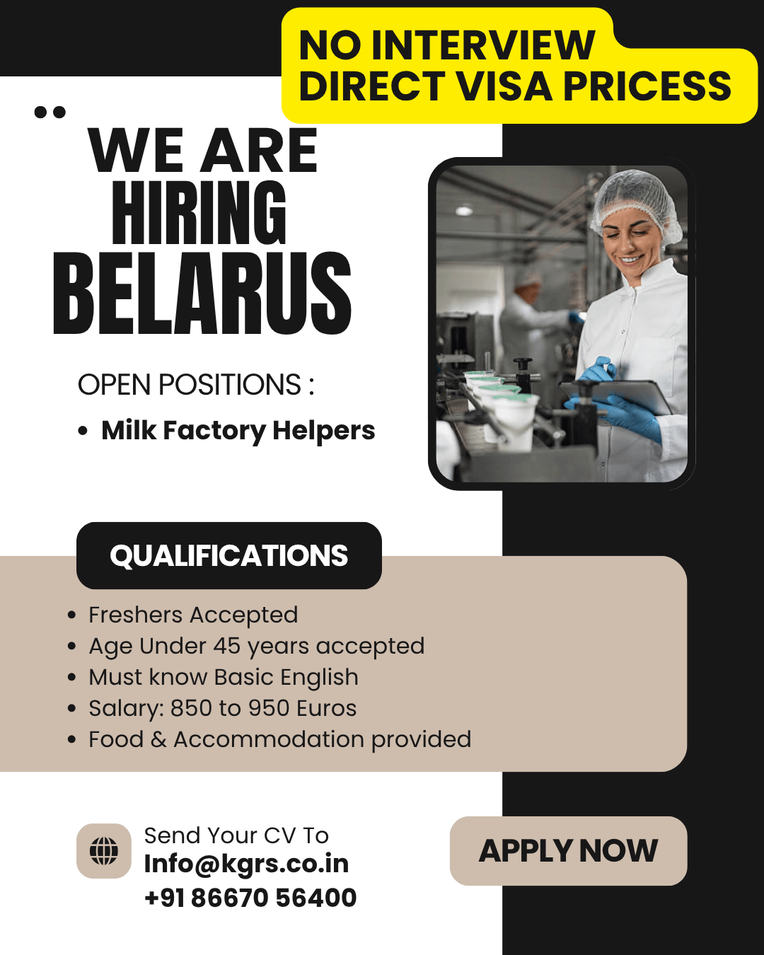 HIRING FOR BELARUS - EUROPE