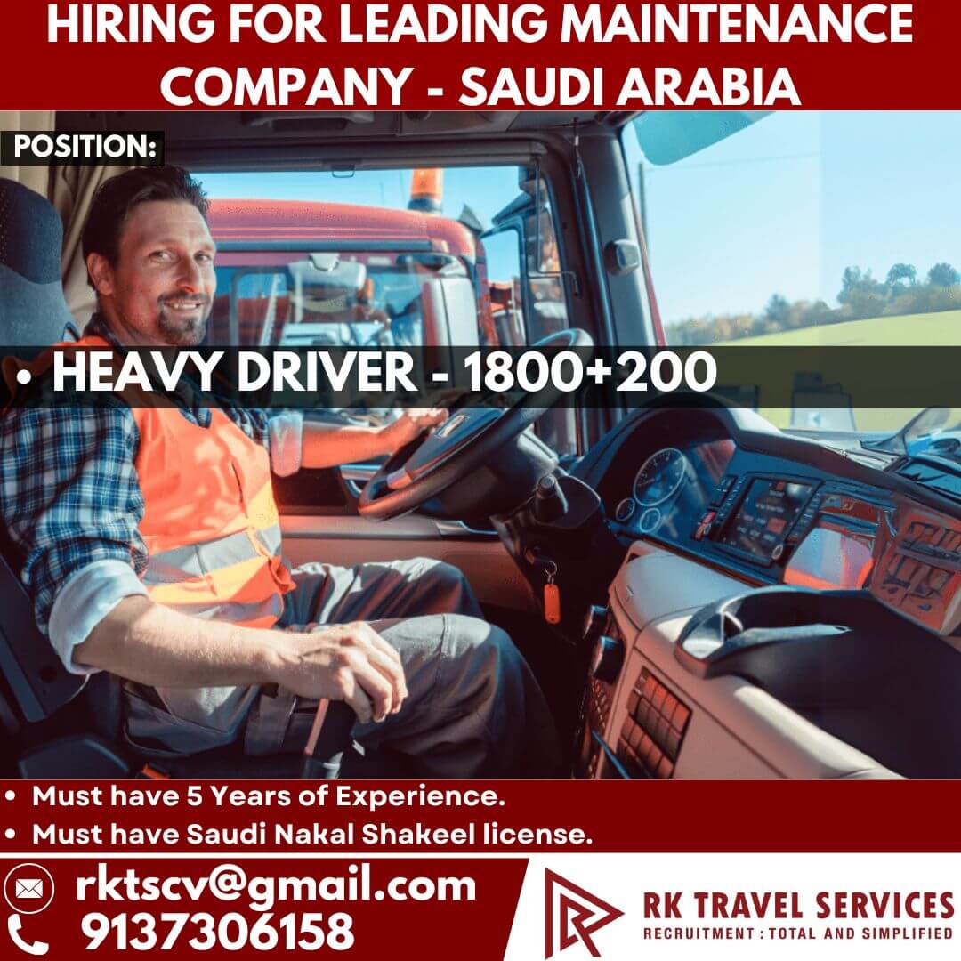 HIRING FOR LEADING Maintenance Company - Saudi Arabia