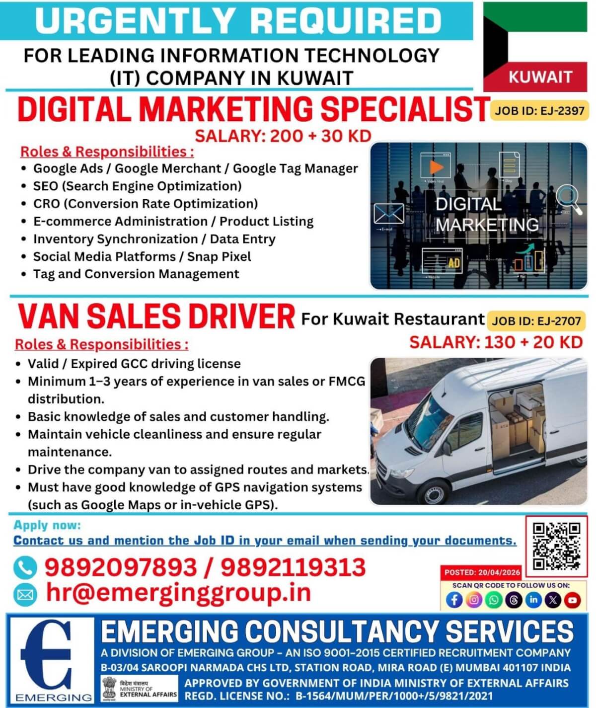 URGENT REQUIRED FOR IT COMPANY IN KUWAIT