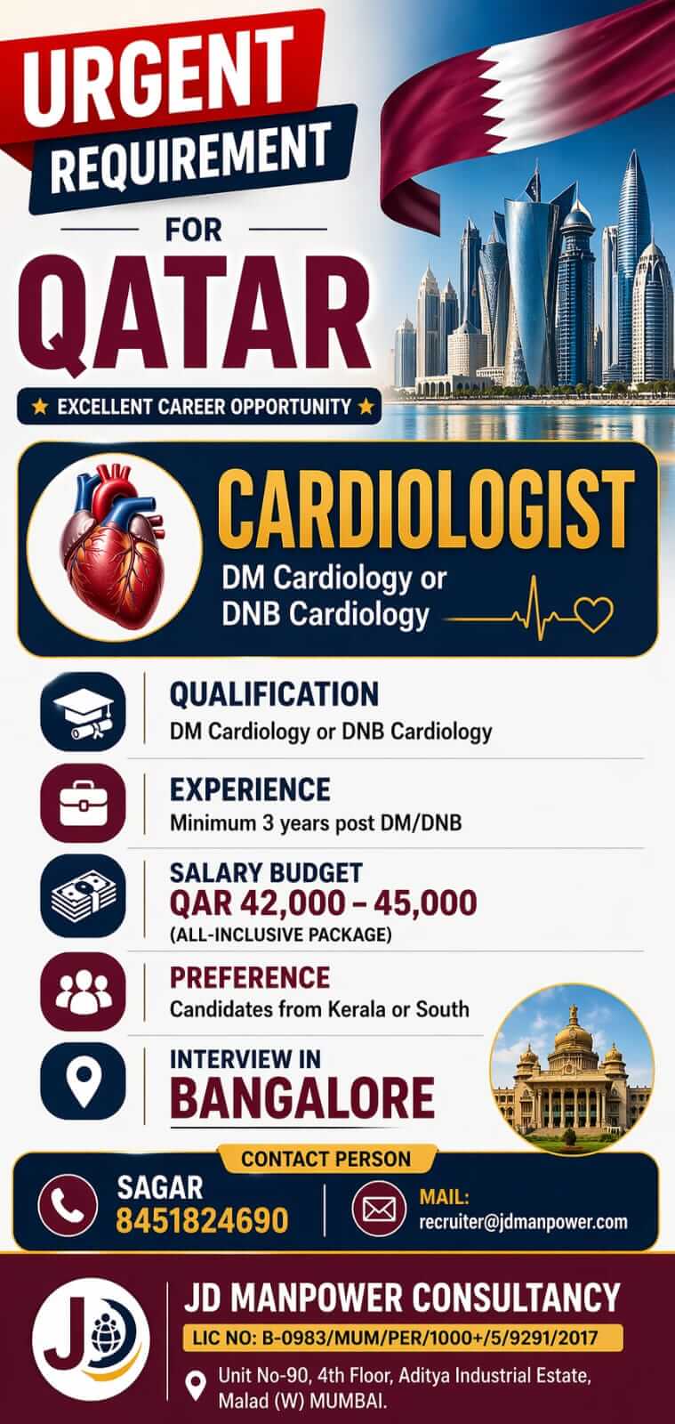 UREGENT REQUIREMENT FOR QATAR LONG TERM